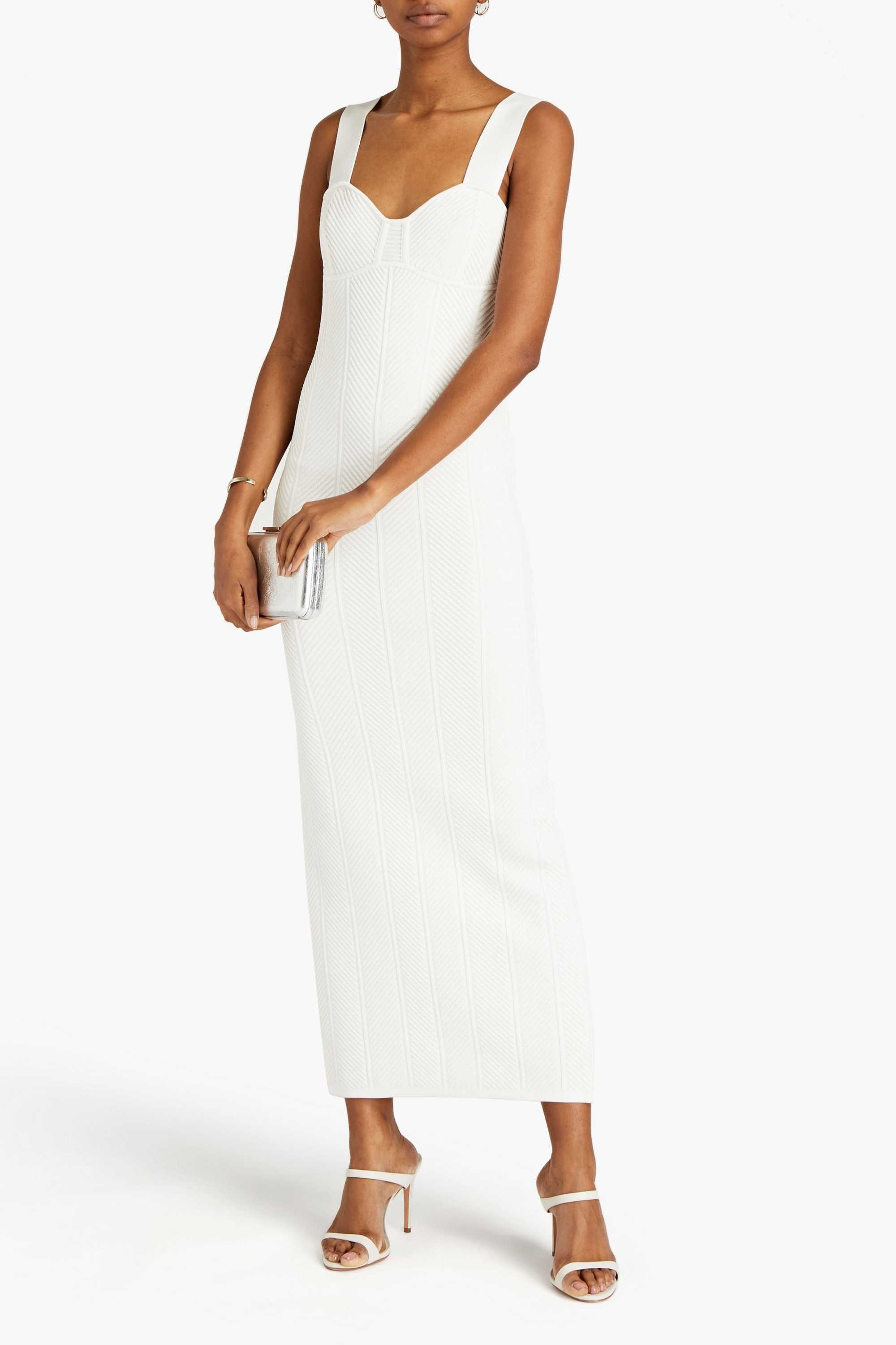 Herve Leger Ribbed bandage maxi dress
