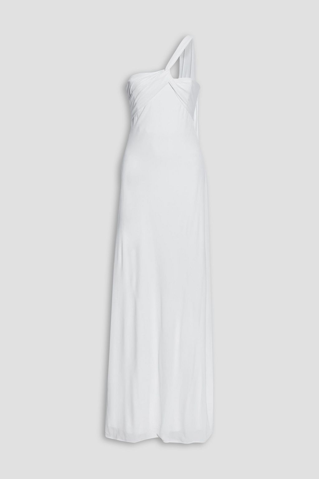 Halston heritage satin online and organza tiered gown