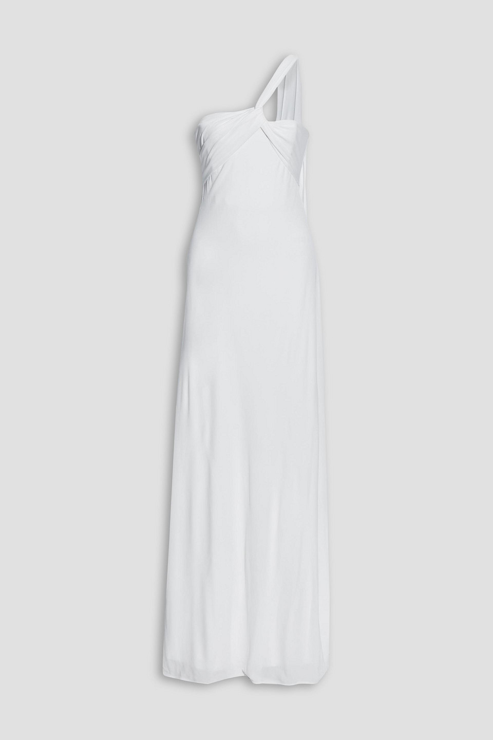 Halston Blaine one-shoulder twist-front stretch-jersey gown