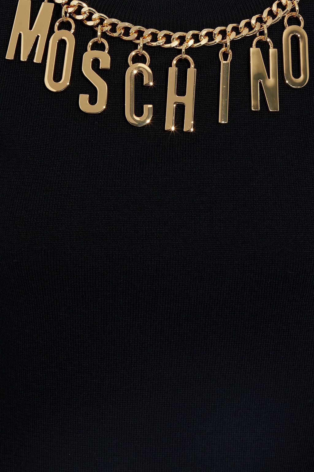 MOSCHINO Cropped embellished wool sweater
