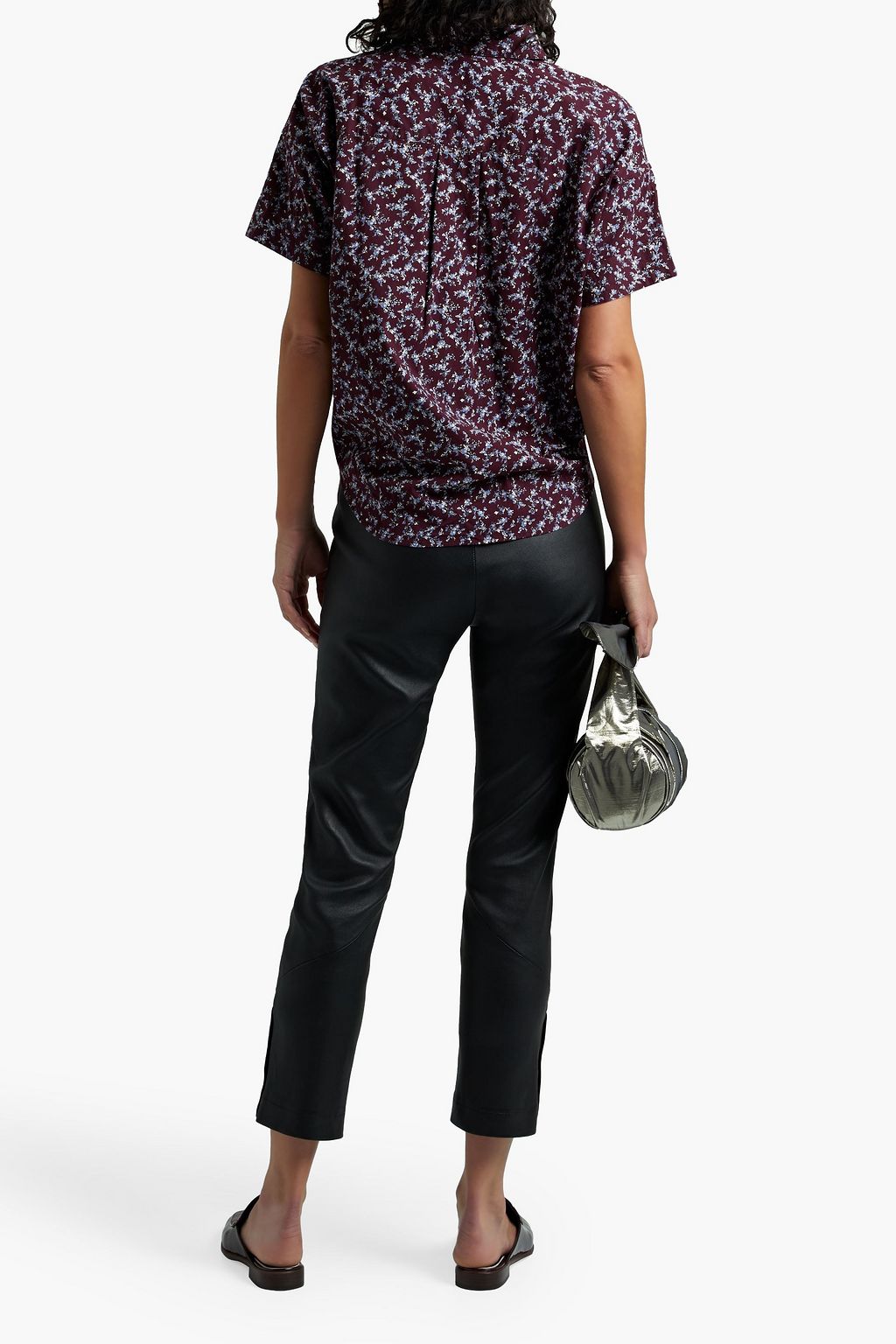 RAG & BONE Lenny Hemd aus Popeline aus Stretch-Baumwolle mit floralem Print und Bindedetail vorne