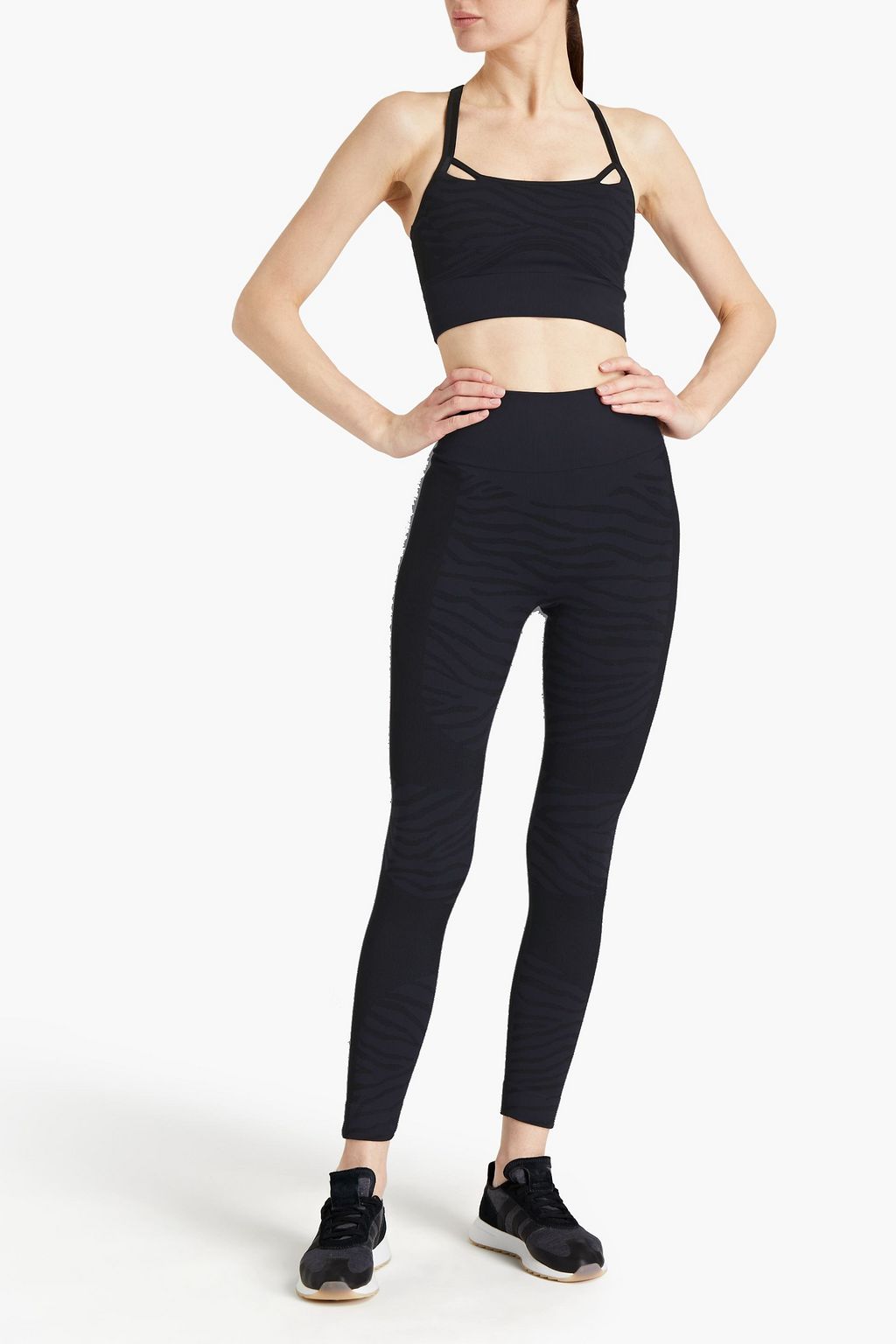 ADIDAS BY STELLA MCCARTNEY Zebra-print stretch leggings