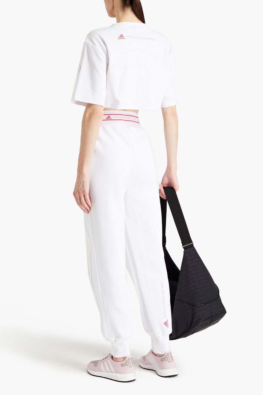 ADIDAS BY STELLA MCCARTNEY Cropped organic cotton-blend top
