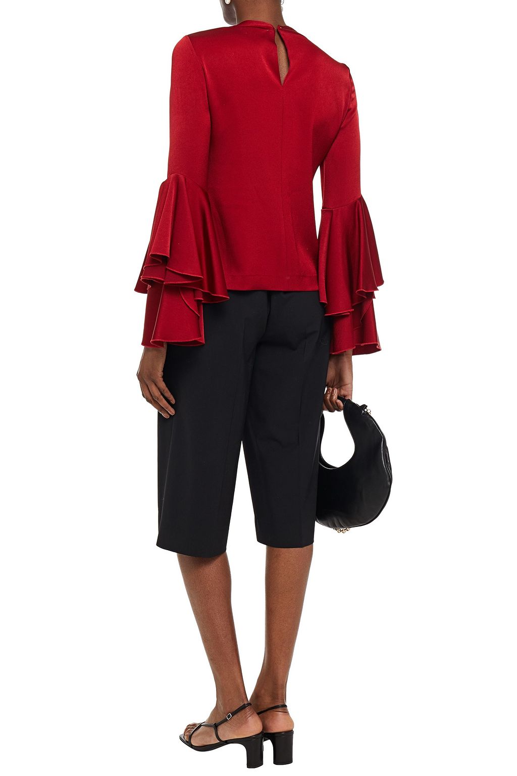 GALVAN  LONDON Ruffled satin top