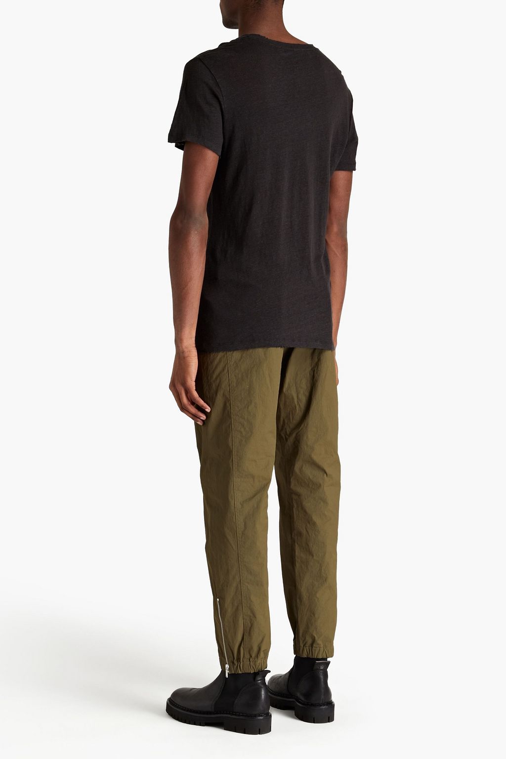 IRO Dilan distressed slub mélange linen T-shirt