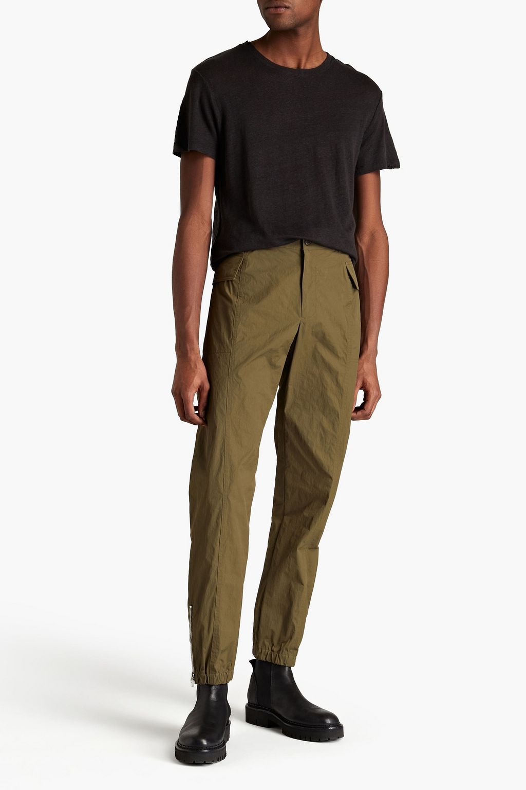 IRO Dilan distressed slub mélange linen T-shirt