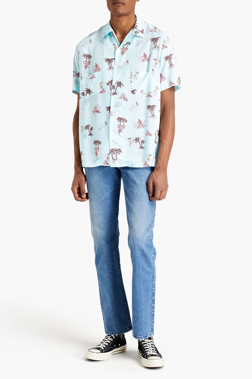 IRO Waimea printed washed crepe de chine shirt