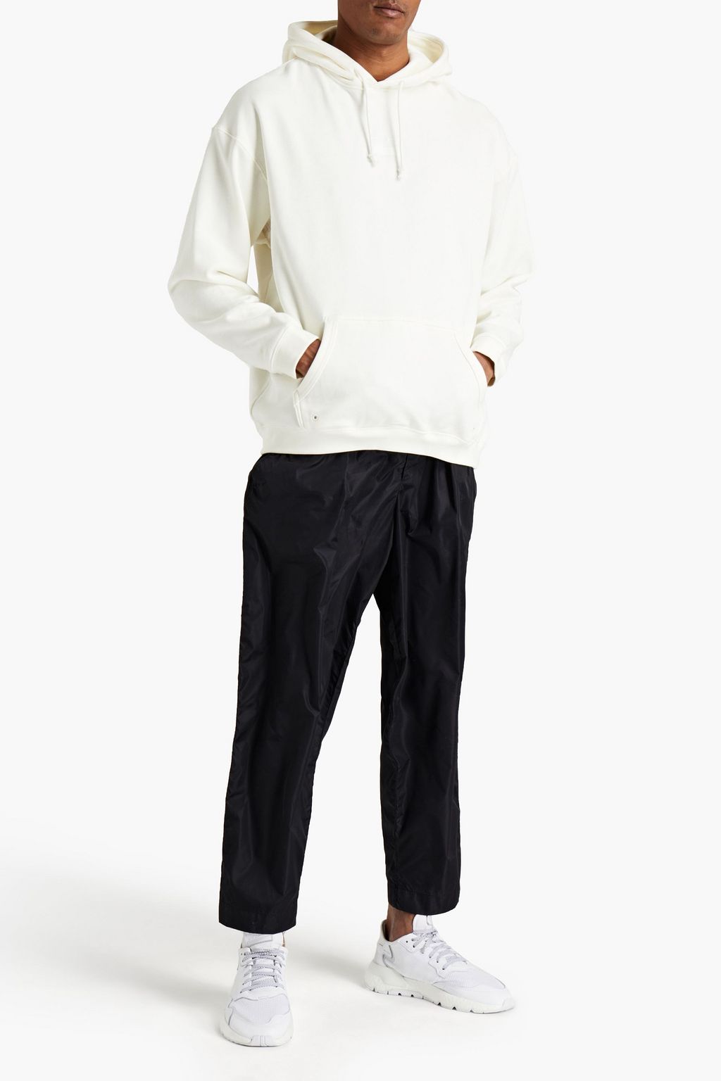 ADIDAS ORIGINALS R.Y.V. printed French cotton-terry hoodie