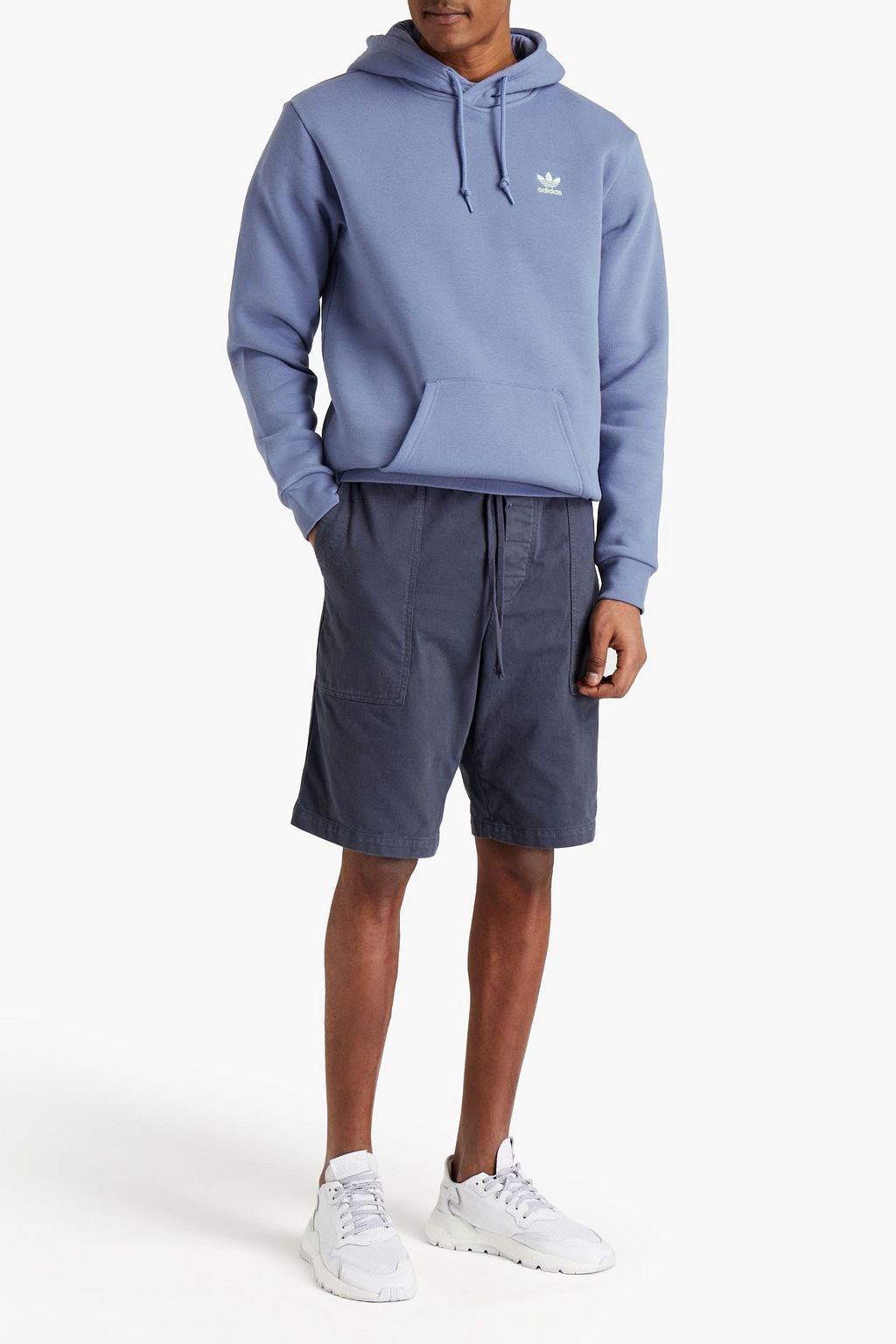 ADIDAS ORIGINALS Logo-embroidered fleece hoodie