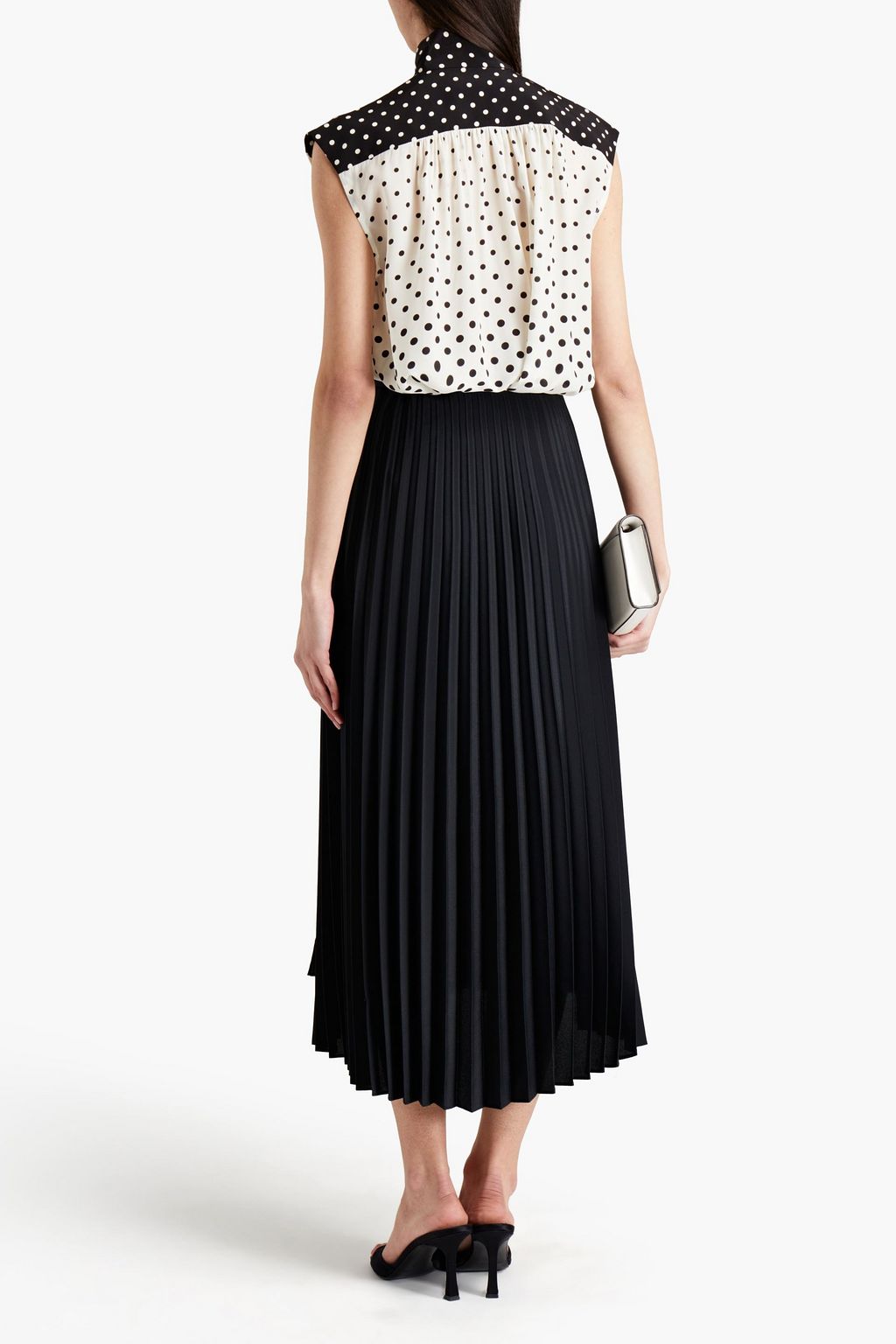 ZIMMERMANN Gathered polka-dot silk crepe de chine top