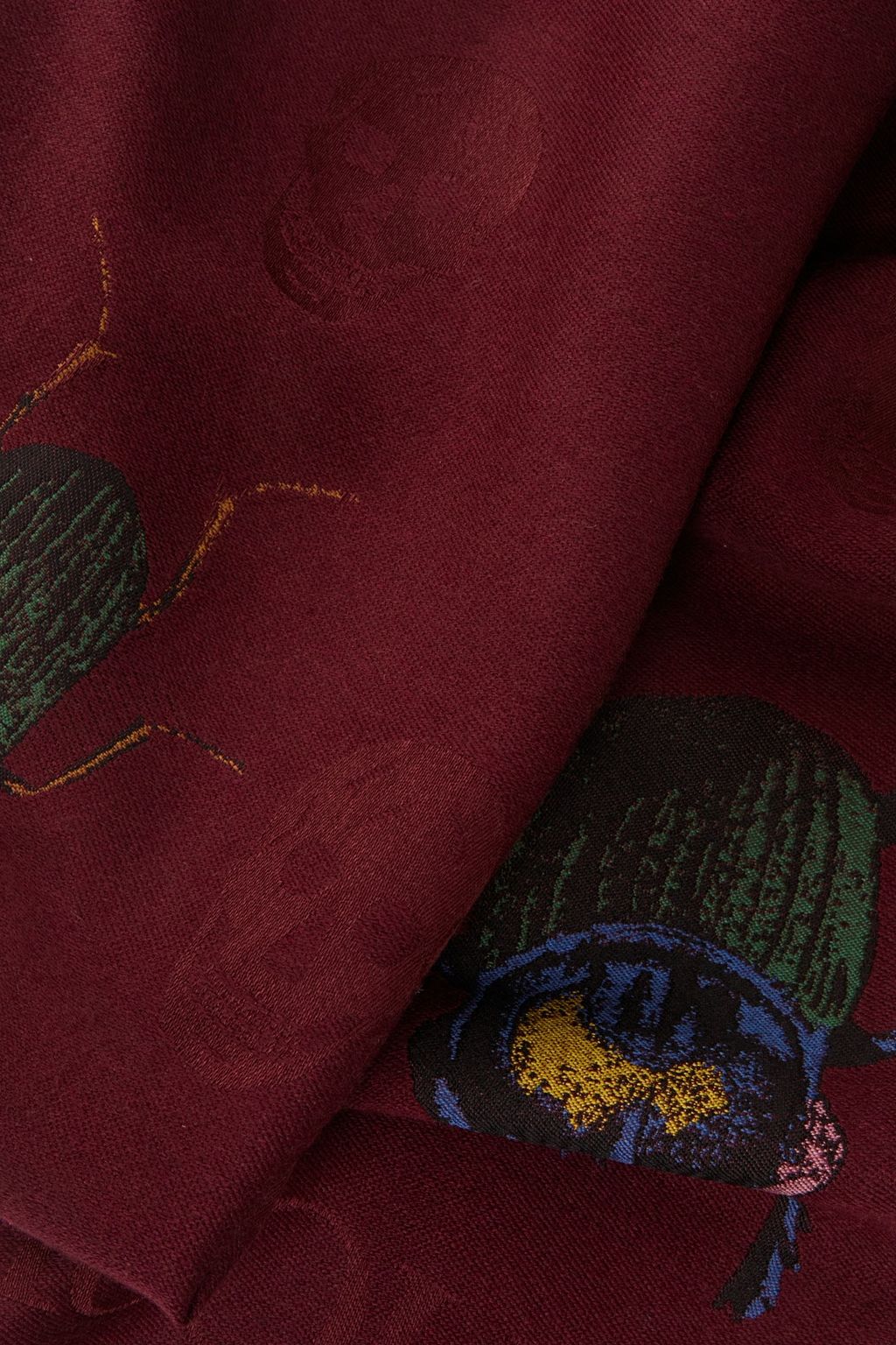 MCQUEEN Frayed wool-blend jacquard scarf