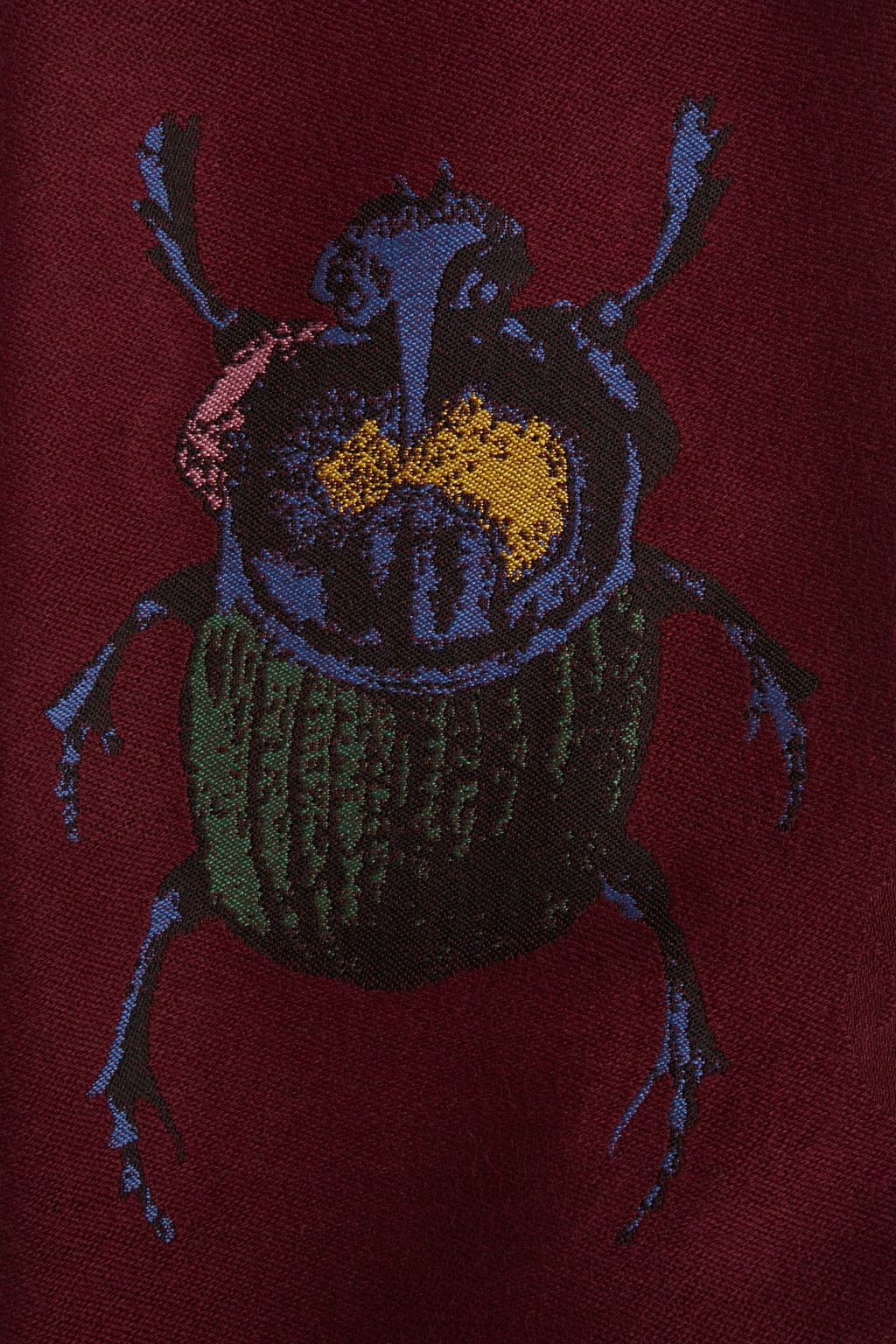 MCQUEEN Frayed wool-blend jacquard scarf