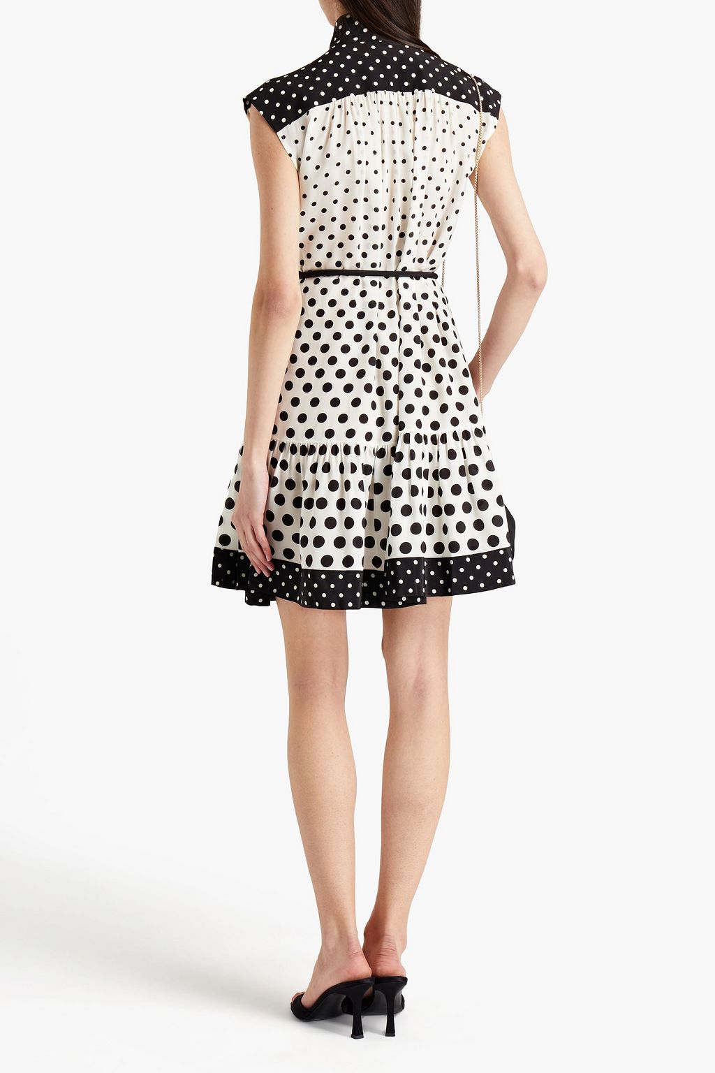 ZIMMERMANN Belted polka-dot silk crepe de chine mini dress