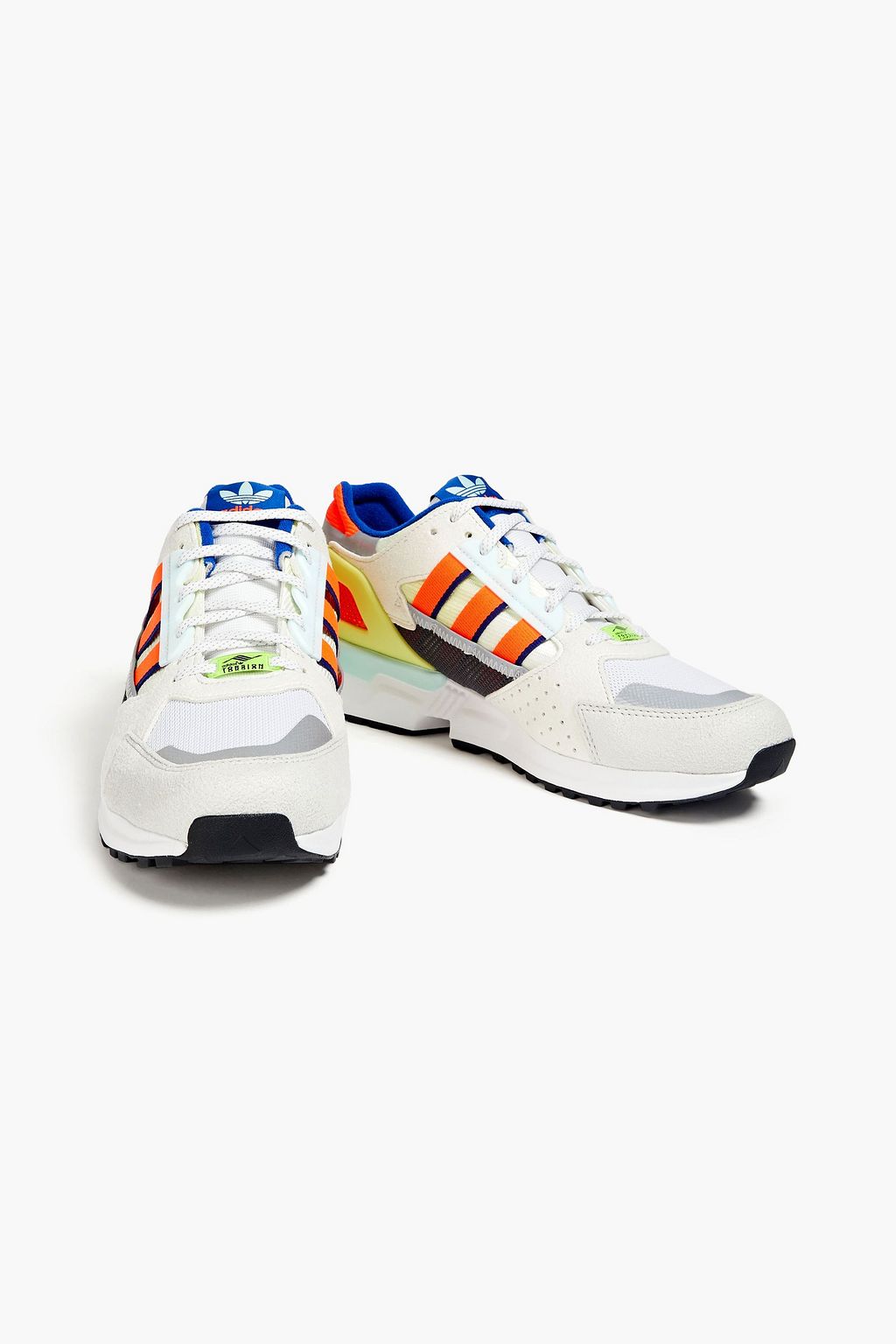 ADIDAS ORIGINALS ZX 10,000 faux suede, mesh and rubber running sneakers