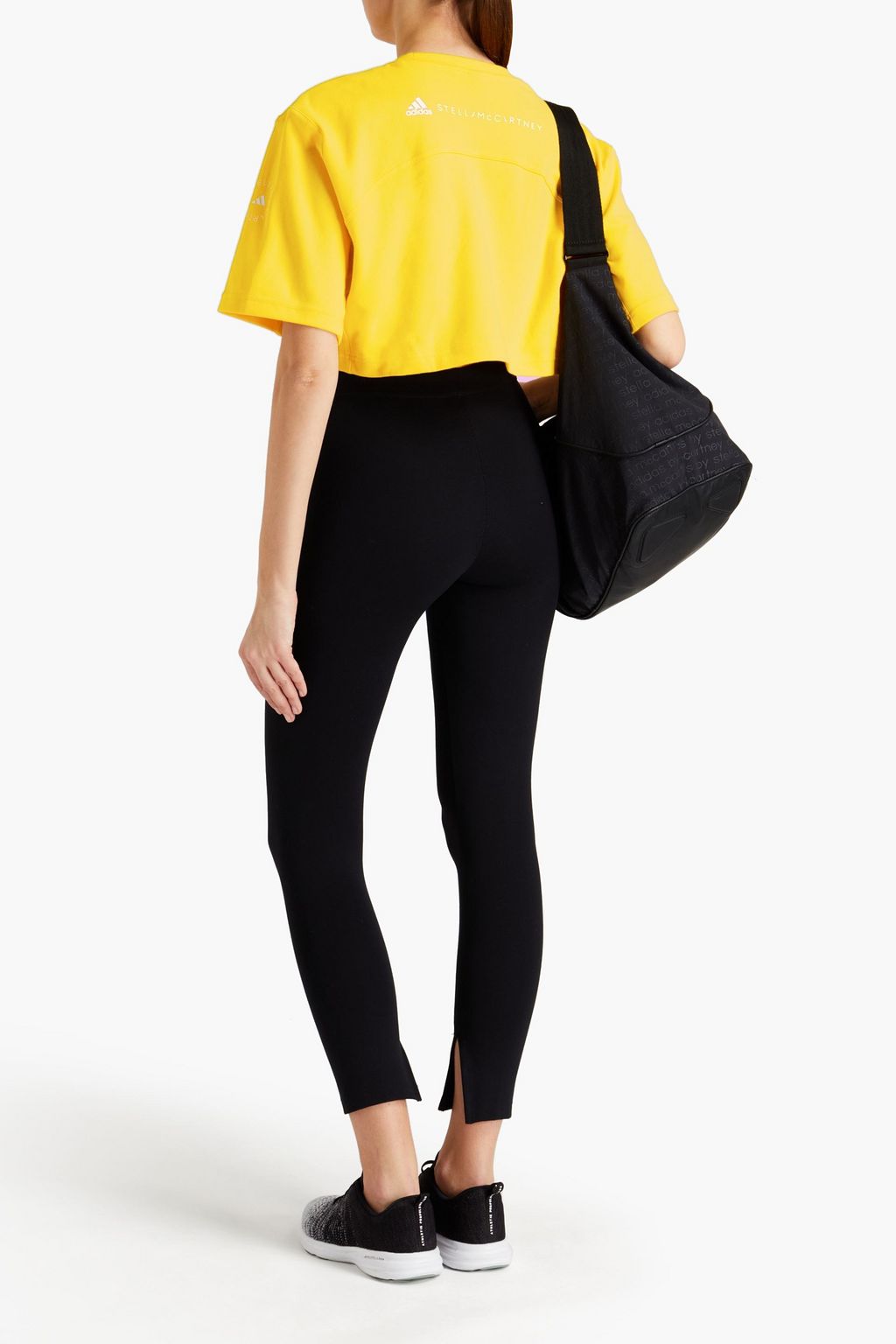 ADIDAS BY STELLA MCCARTNEY Cropped organic cotton-blend jersey top