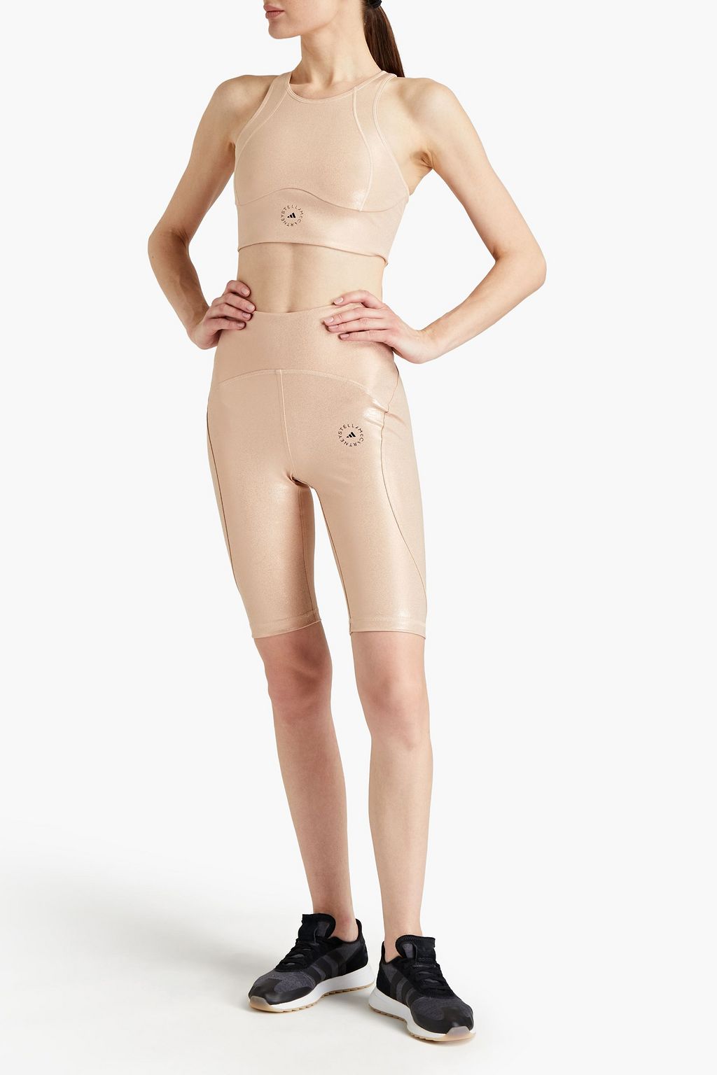 ADIDAS BY STELLA MCCARTNEY Metallic stretch shorts