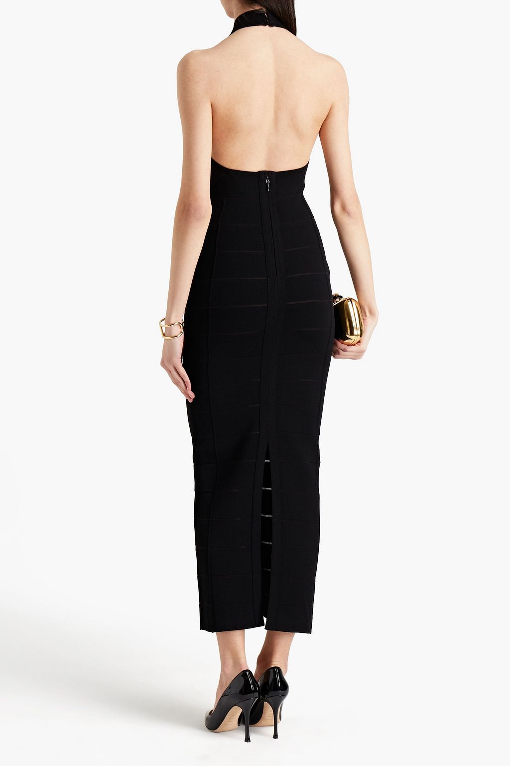HERVÉ LÉGER Bandage halterneck gown