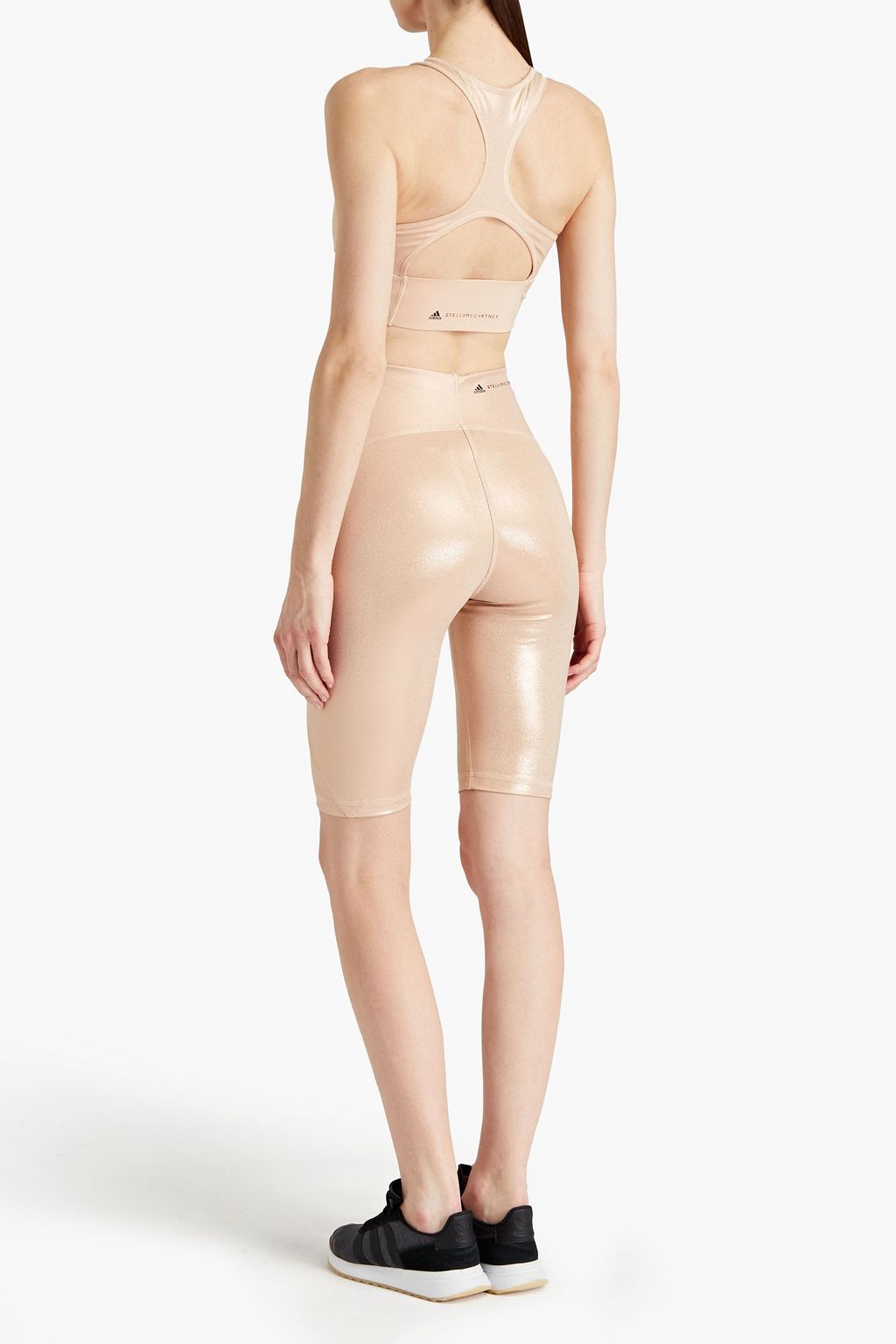 ADIDAS BY STELLA MCCARTNEY Cutout metallic stretch sports bra