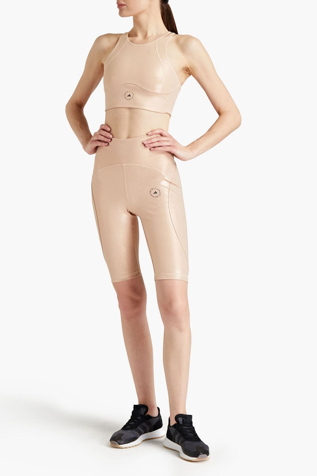 ADIDAS BY STELLA MCCARTNEY Cutout metallic stretch sports bra
