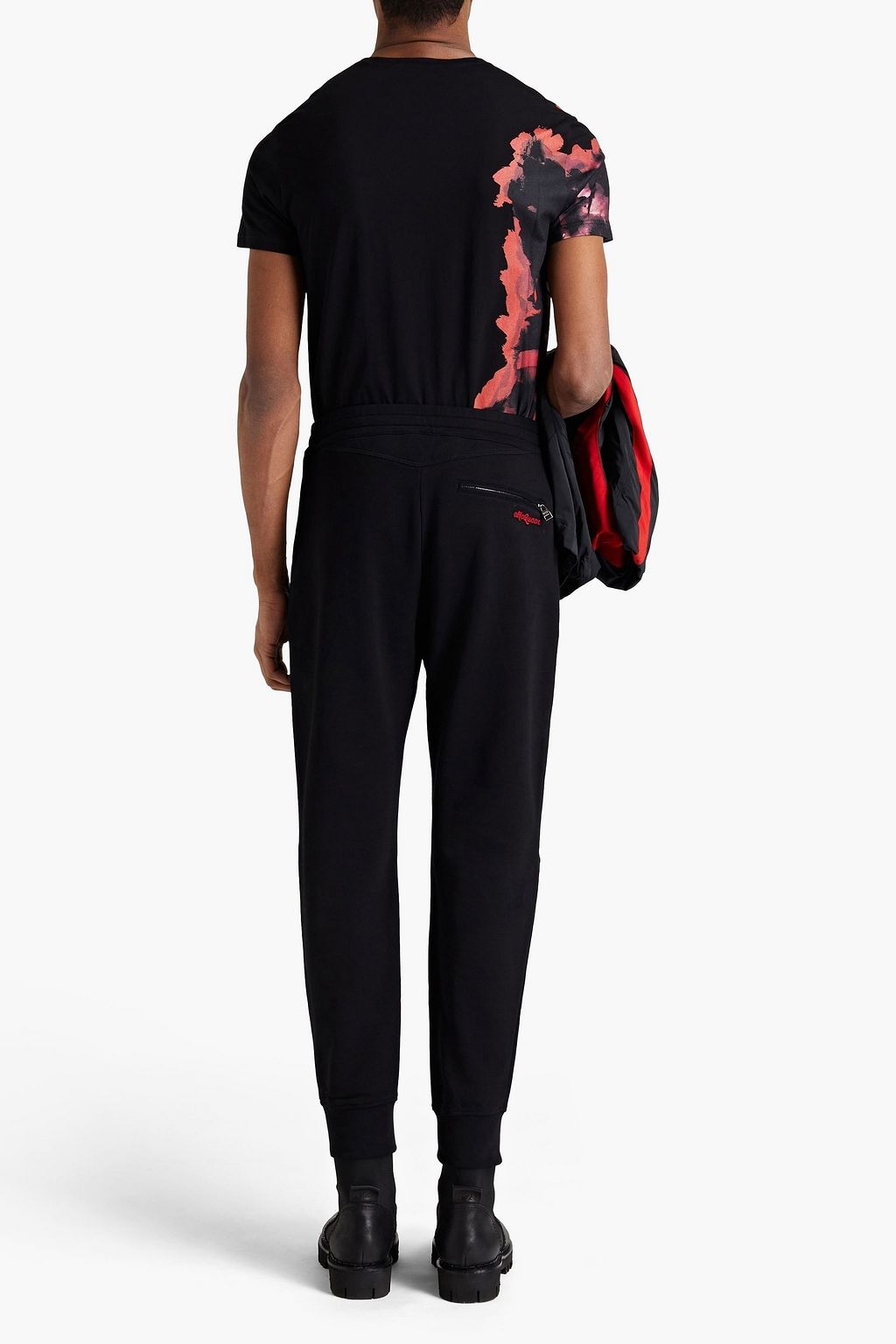 MCQUEEN Logo-appliquéd French cotton-terry sweatpants