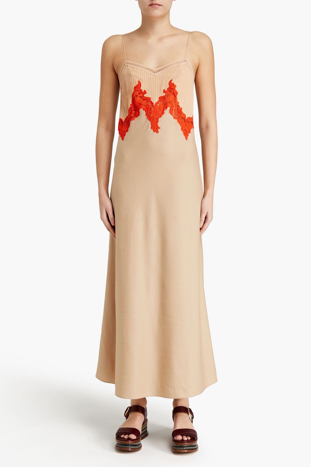 GABRIELA HEARST Adolphine silk-paneled cashmere maxi slip dress