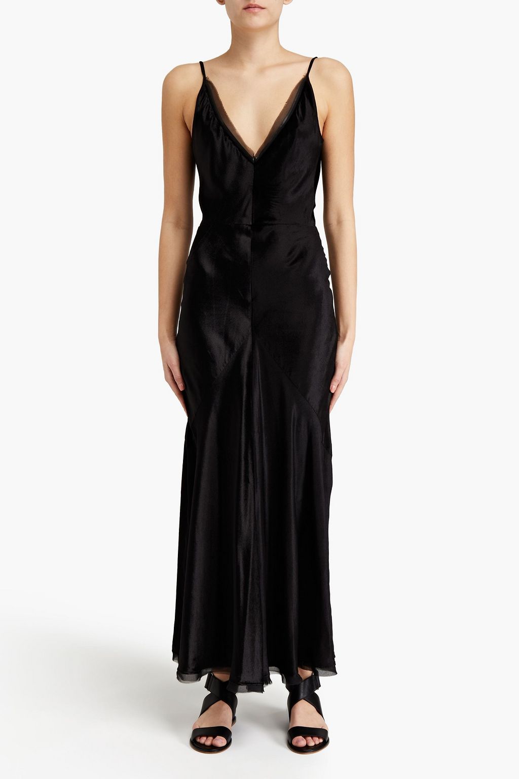 GABRIELA HEARST Panne silk-velvet maxi slip dress