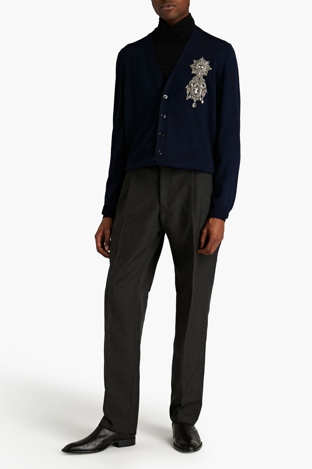 MCQUEEN Tapered mélange twill pants