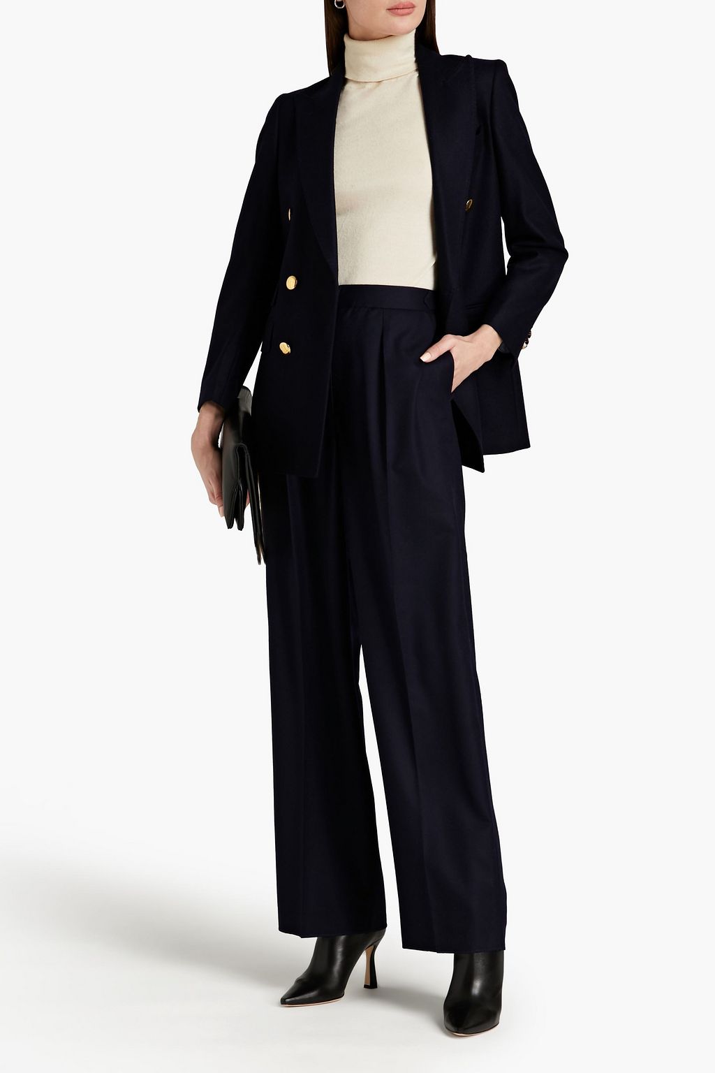OFFICINE GÉNÉRALE Diana pleated wool-twill wide-leg pants