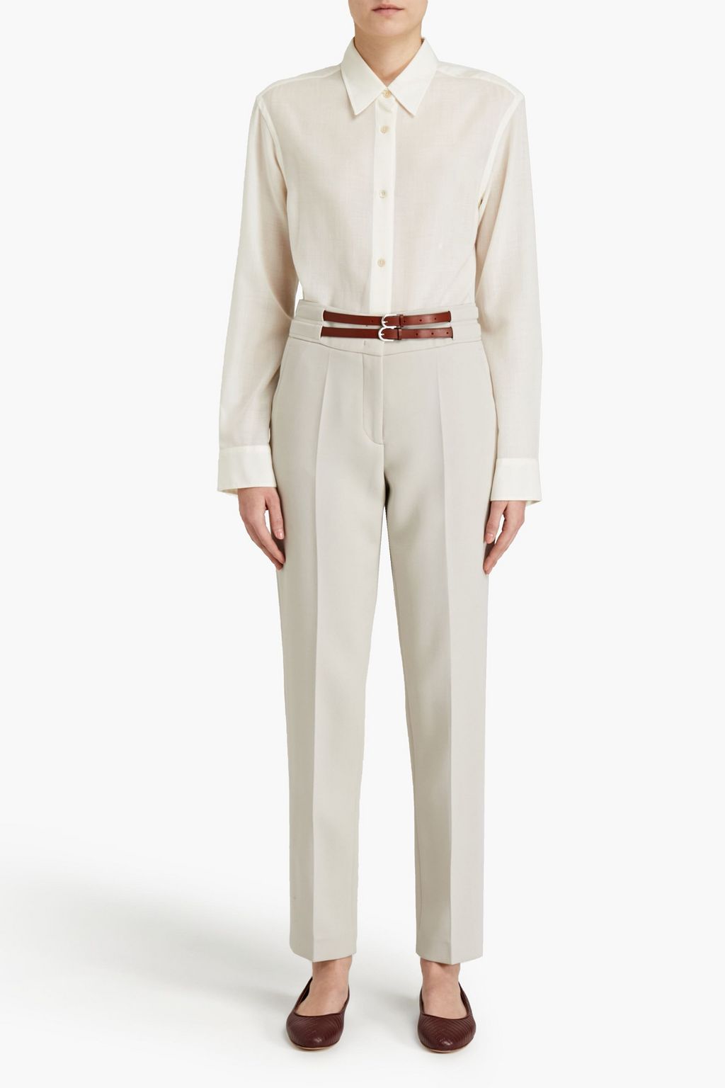 GABRIELA HEARST Bottas belted wool-crepe tapered pants