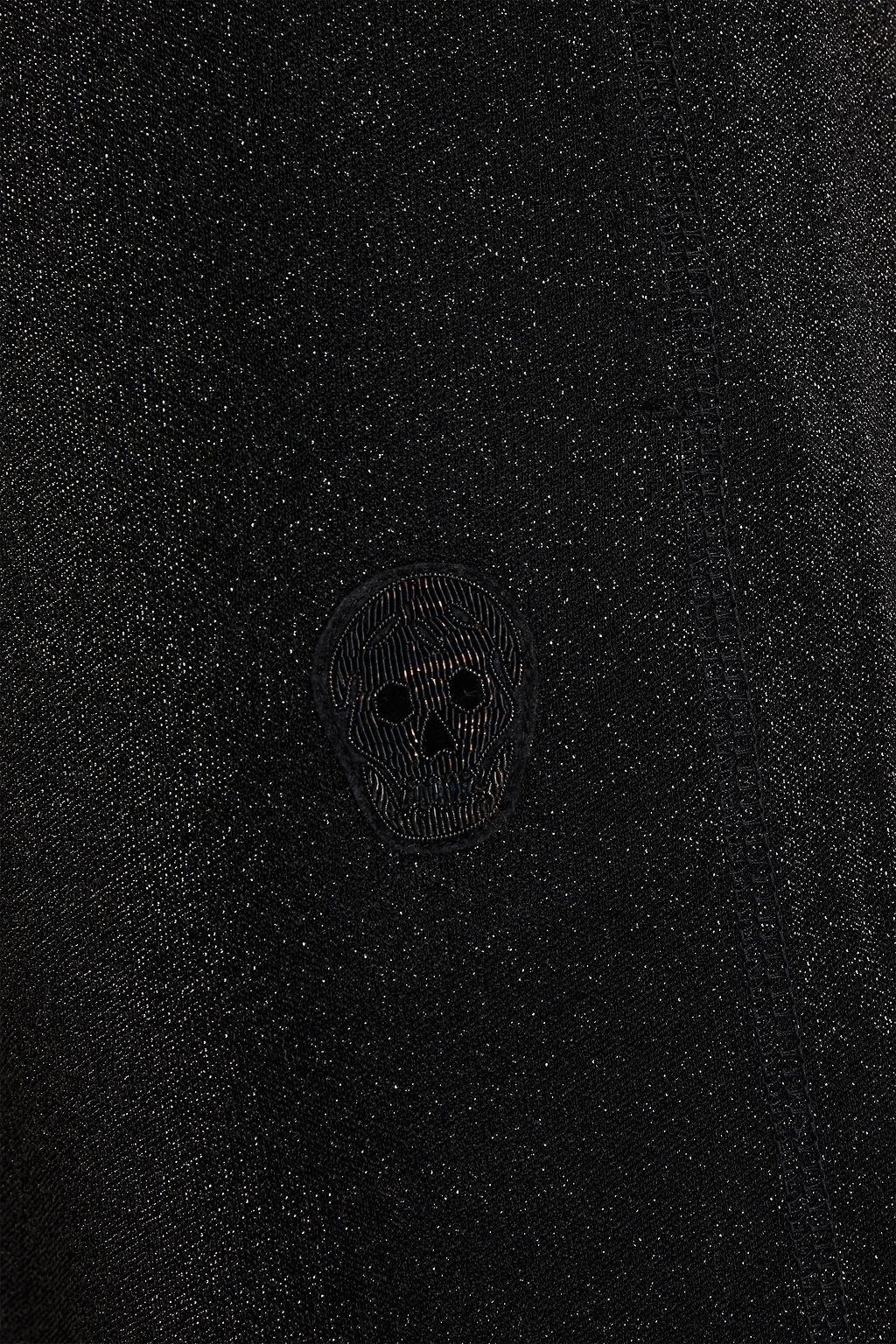 MCQUEEN Appliquéd metallic jersey sweatpants