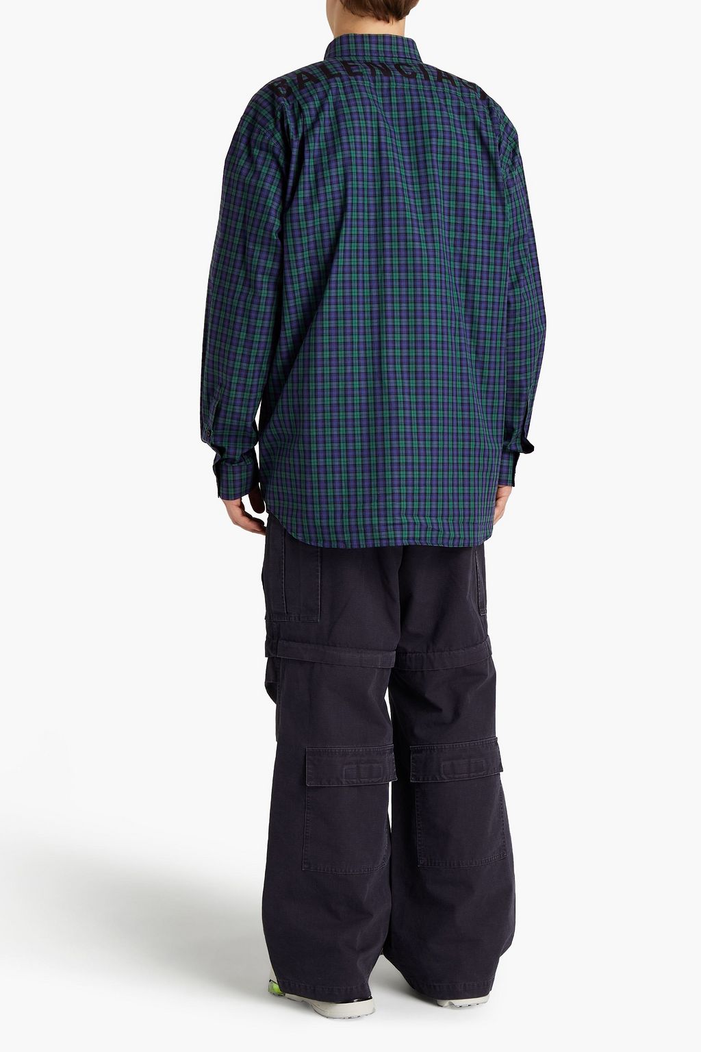 BALENCIAGA Printed checked cotton-poplin shirt