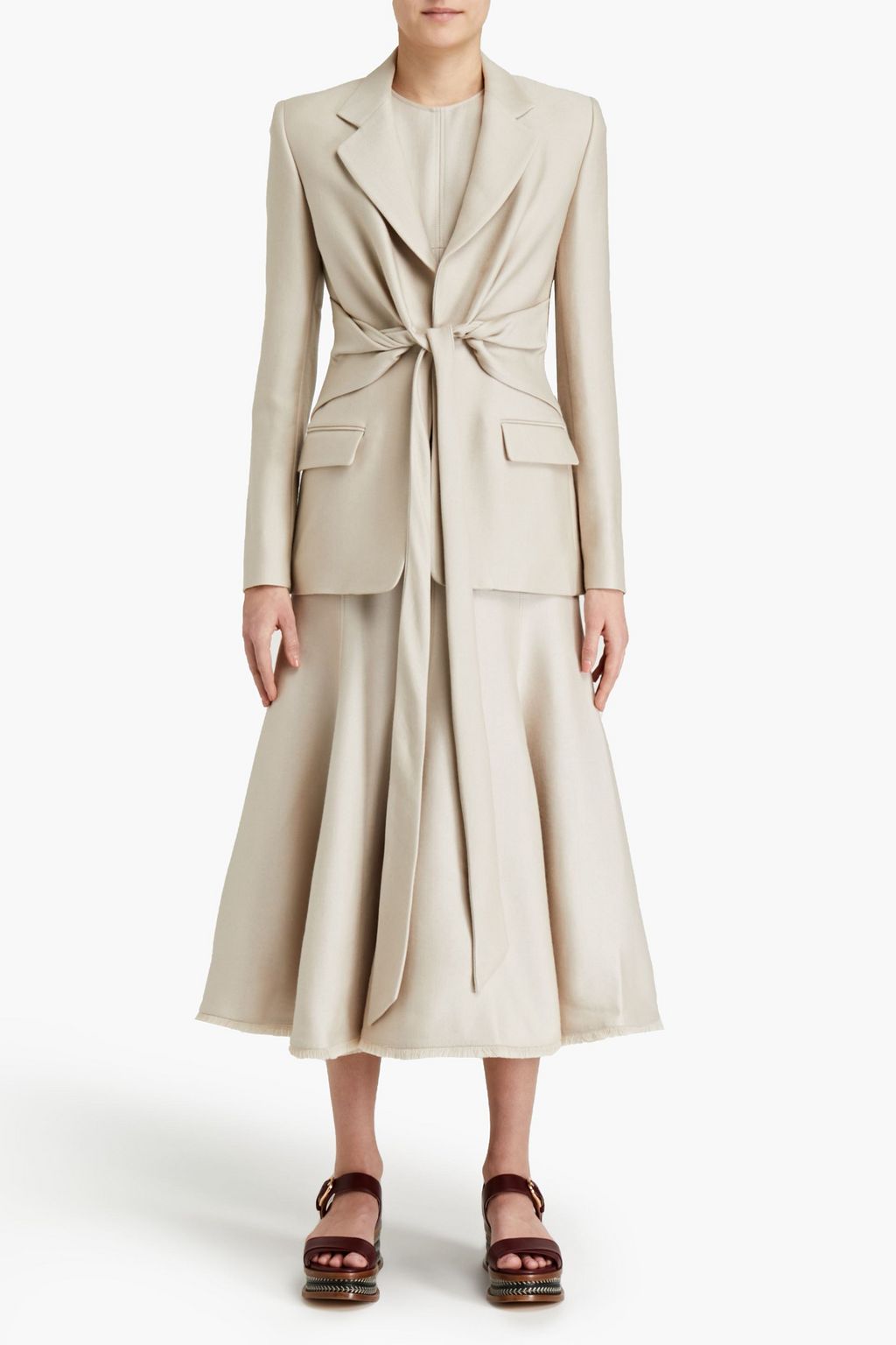 GABRIELA HEARST Grant tie-front wool and silk-blend blazer