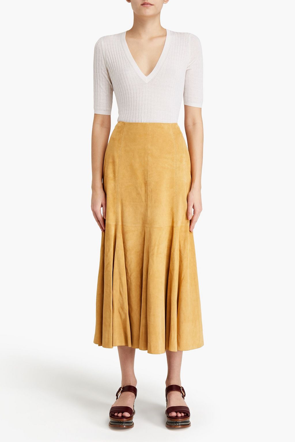 GABRIELA HEARST Amy suede midi skirt