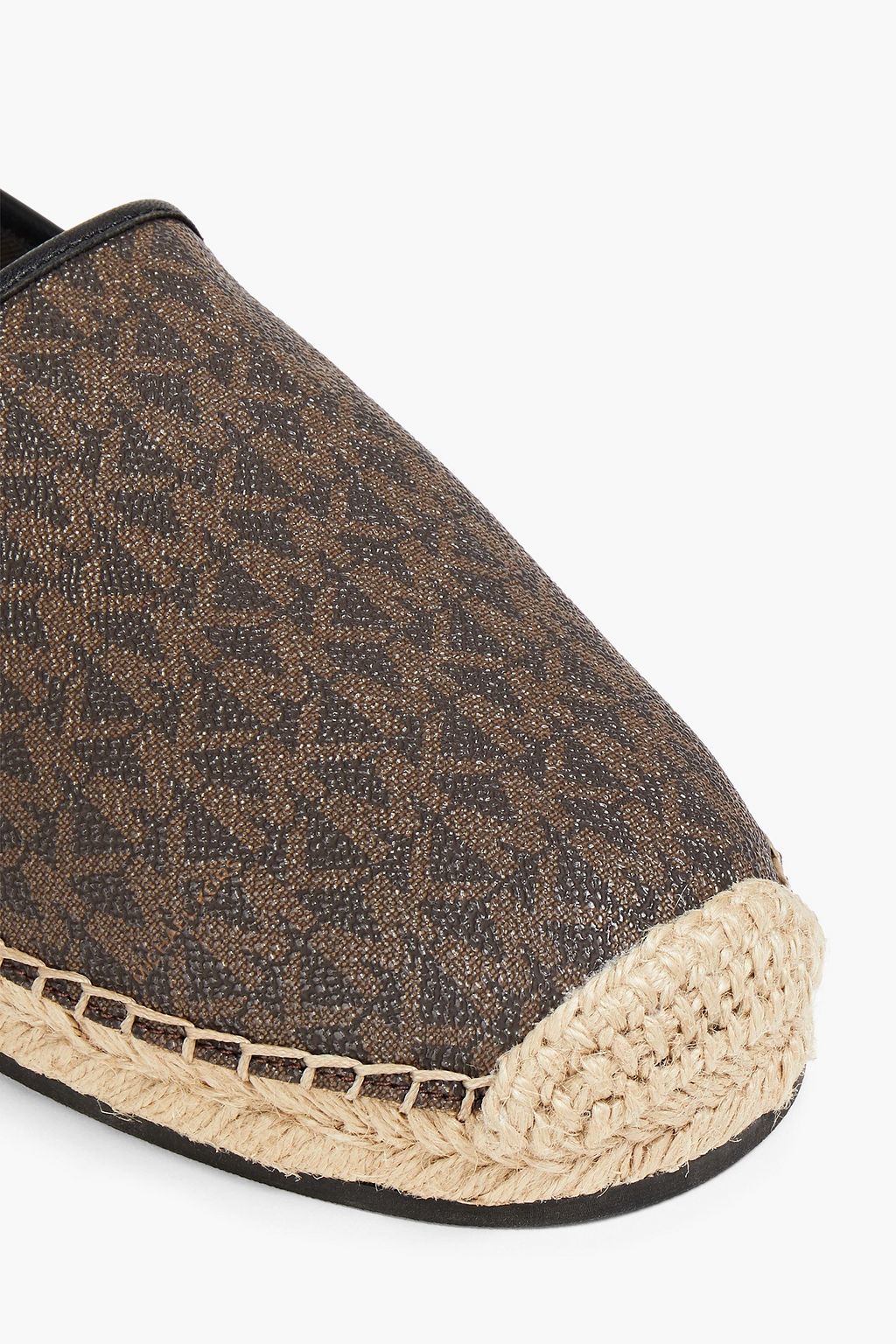 MICHAEL KORS Logo-print faux textured-leather espadrilles