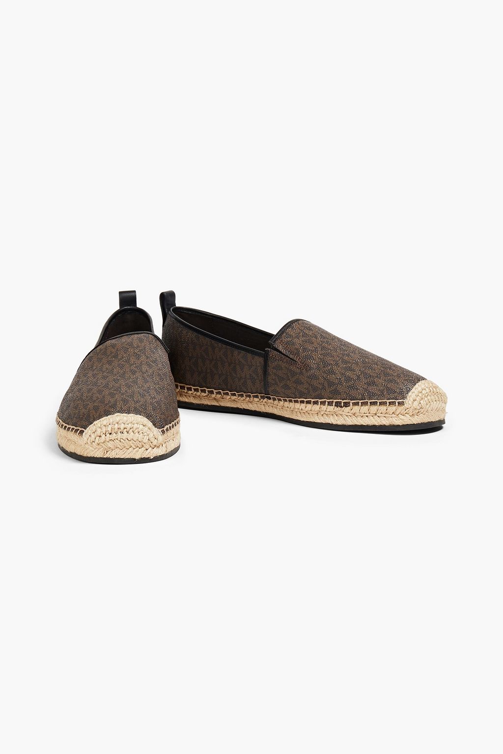 MICHAEL KORS Logo-print faux textured-leather espadrilles