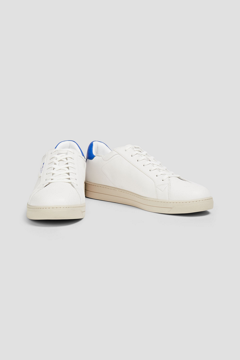 Michael Kors Man Keating Two-tone Leather Trainers In White