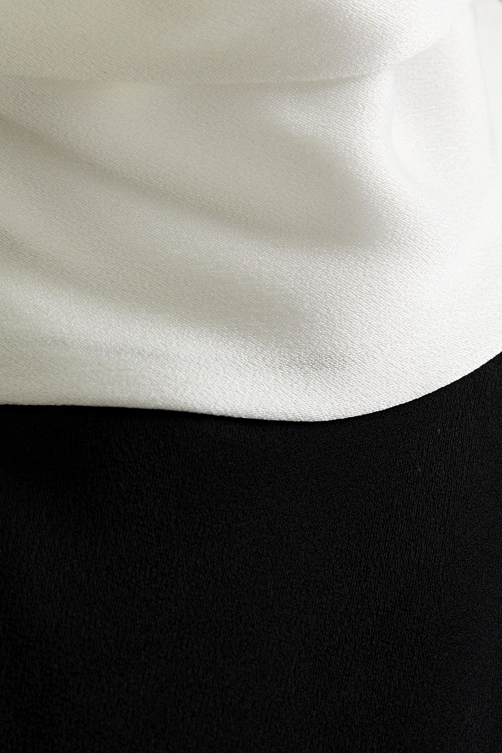 GALVAN  LONDON Two-tone satin-crepe top