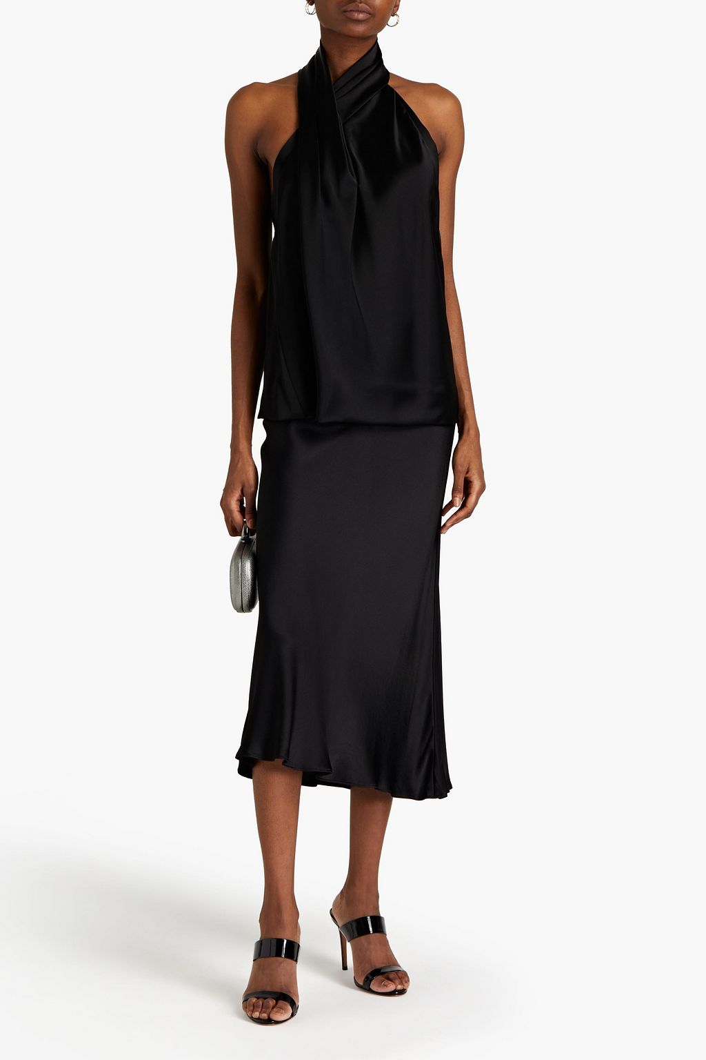 GALVAN  LONDON Pleated satin top