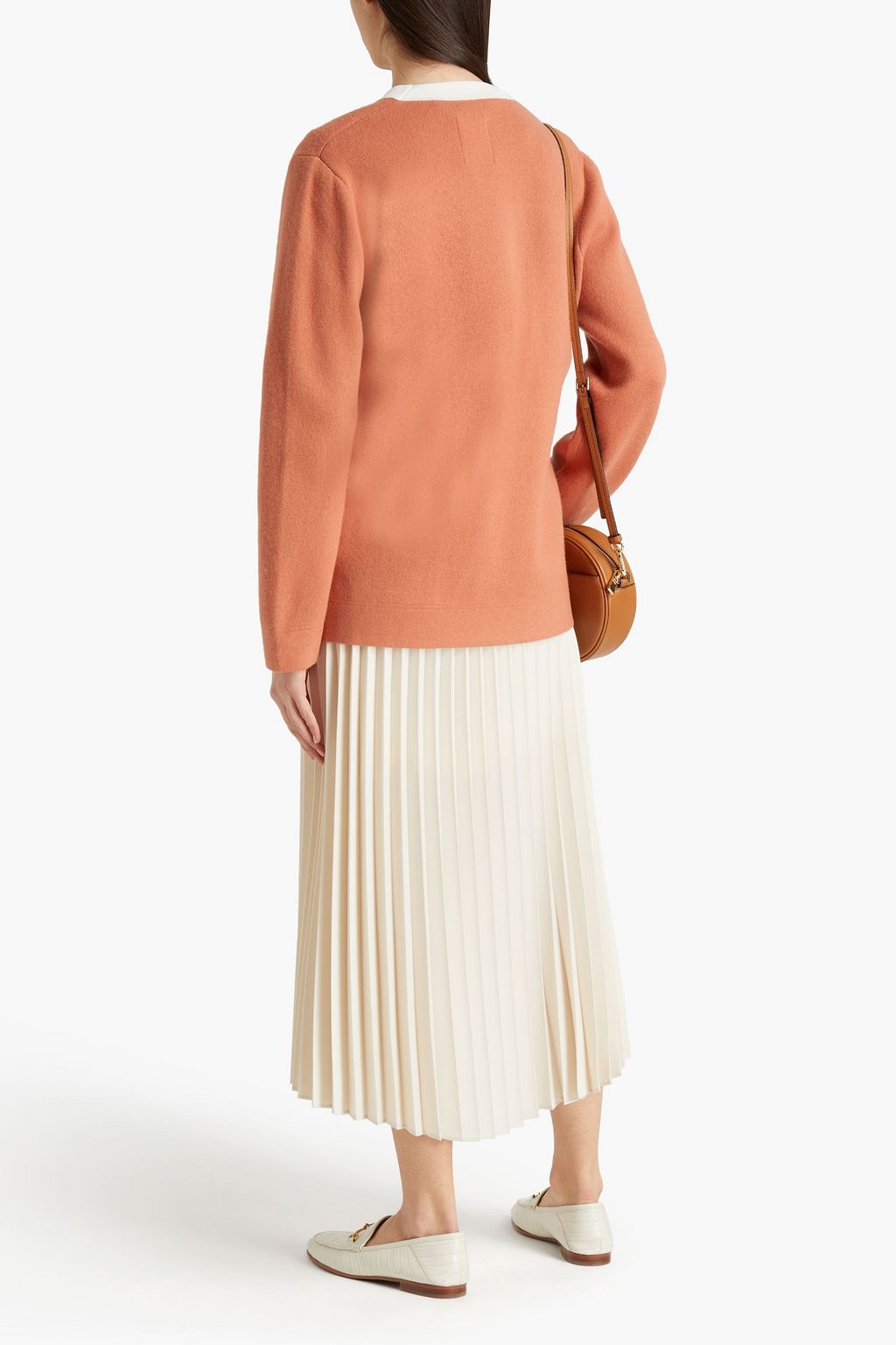 SANDRO Deborah two-tone knitted cardigan