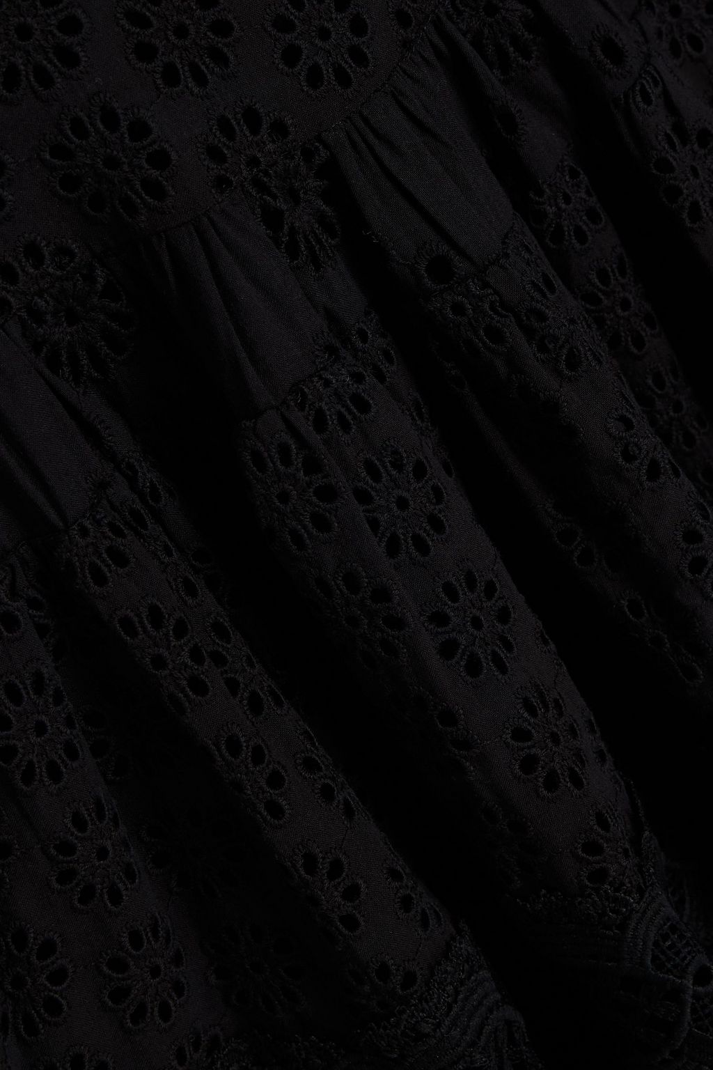 MAJE Cutout gathered broderie anglaise cotton mini dress