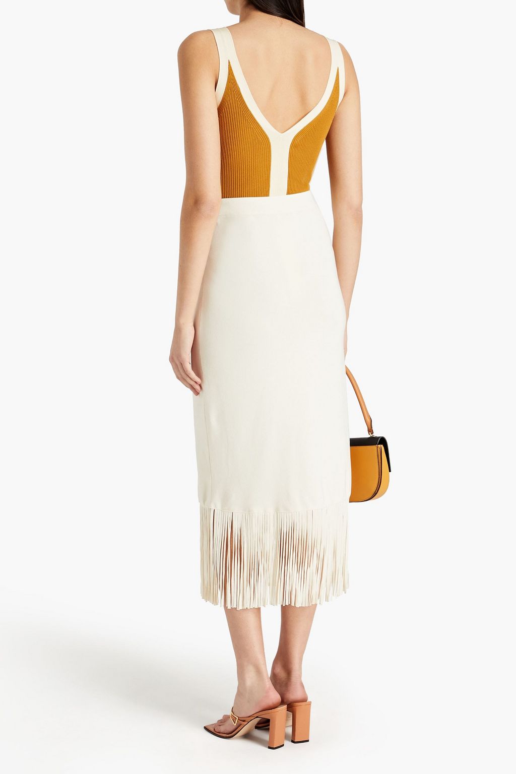 SANDRO Nate two-tone ribbed-jersey bodysuit