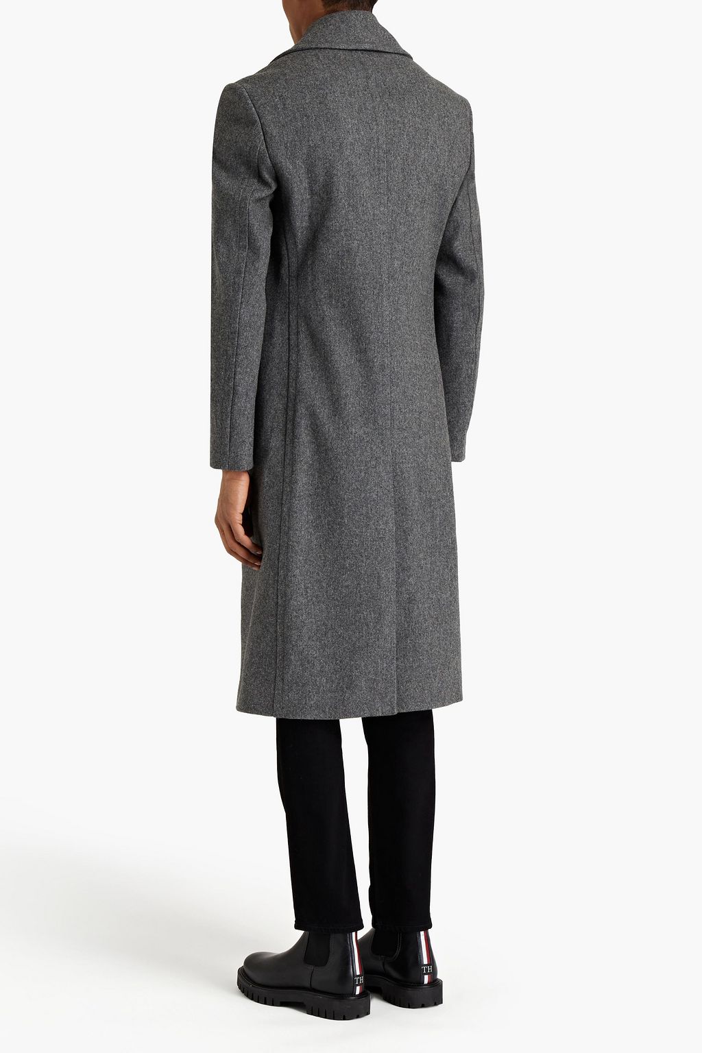 MICHAEL KORS Double-breasted mélange wool-blend felt coat