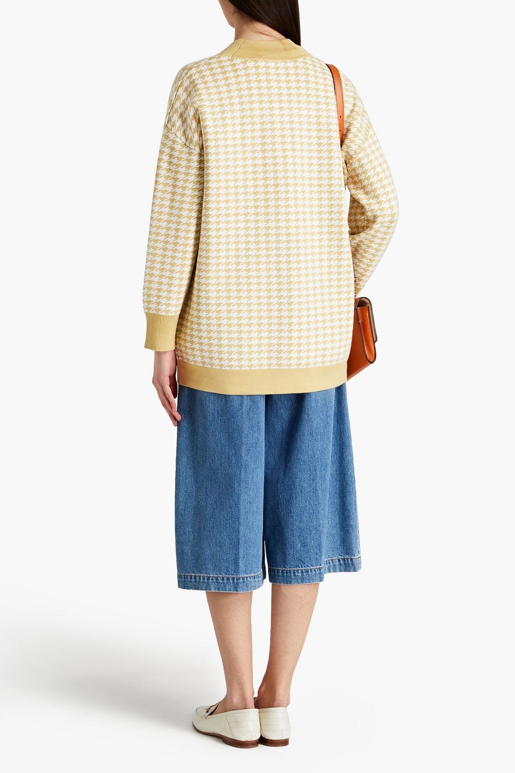 SANDRO Houndstooth knitted cardigan