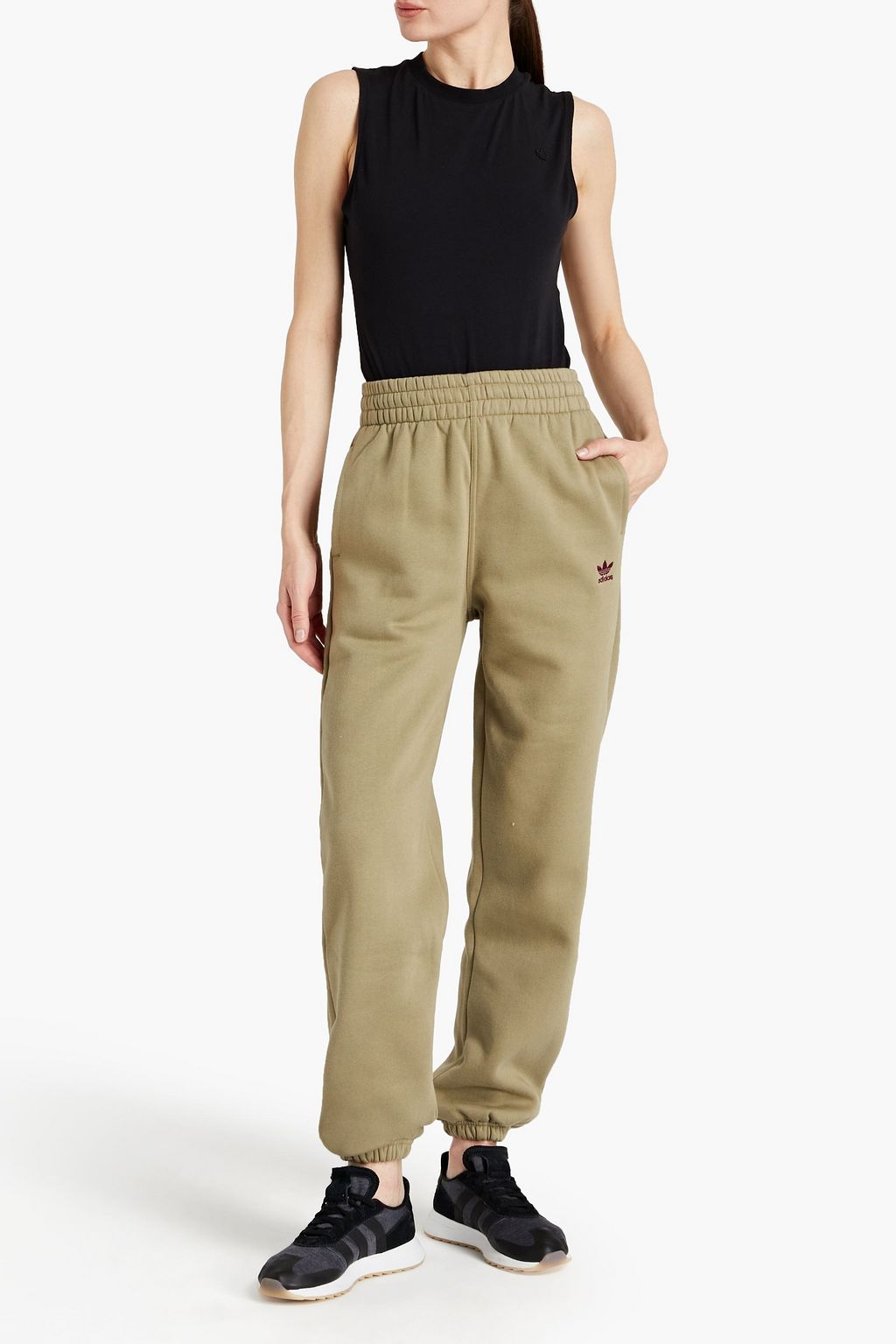 ADIDAS ORIGINALS Embroidered cotton-blend bodysuit
