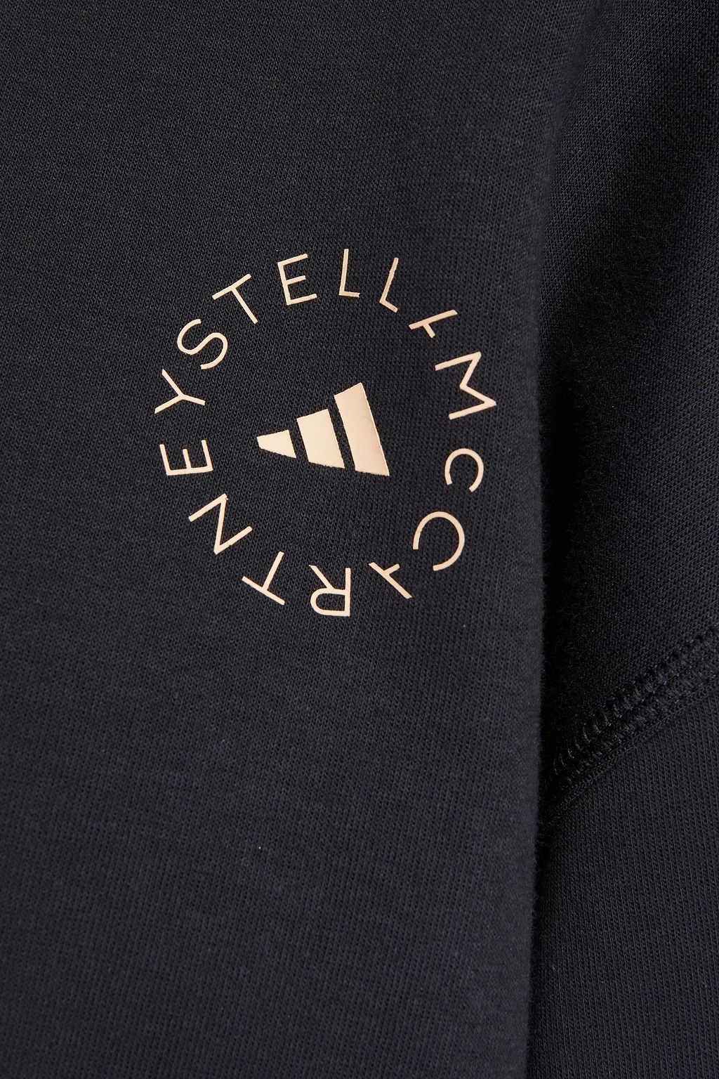 ADIDAS BY STELLA MCCARTNEY Cropped printed French cotton-blend terry hoodie