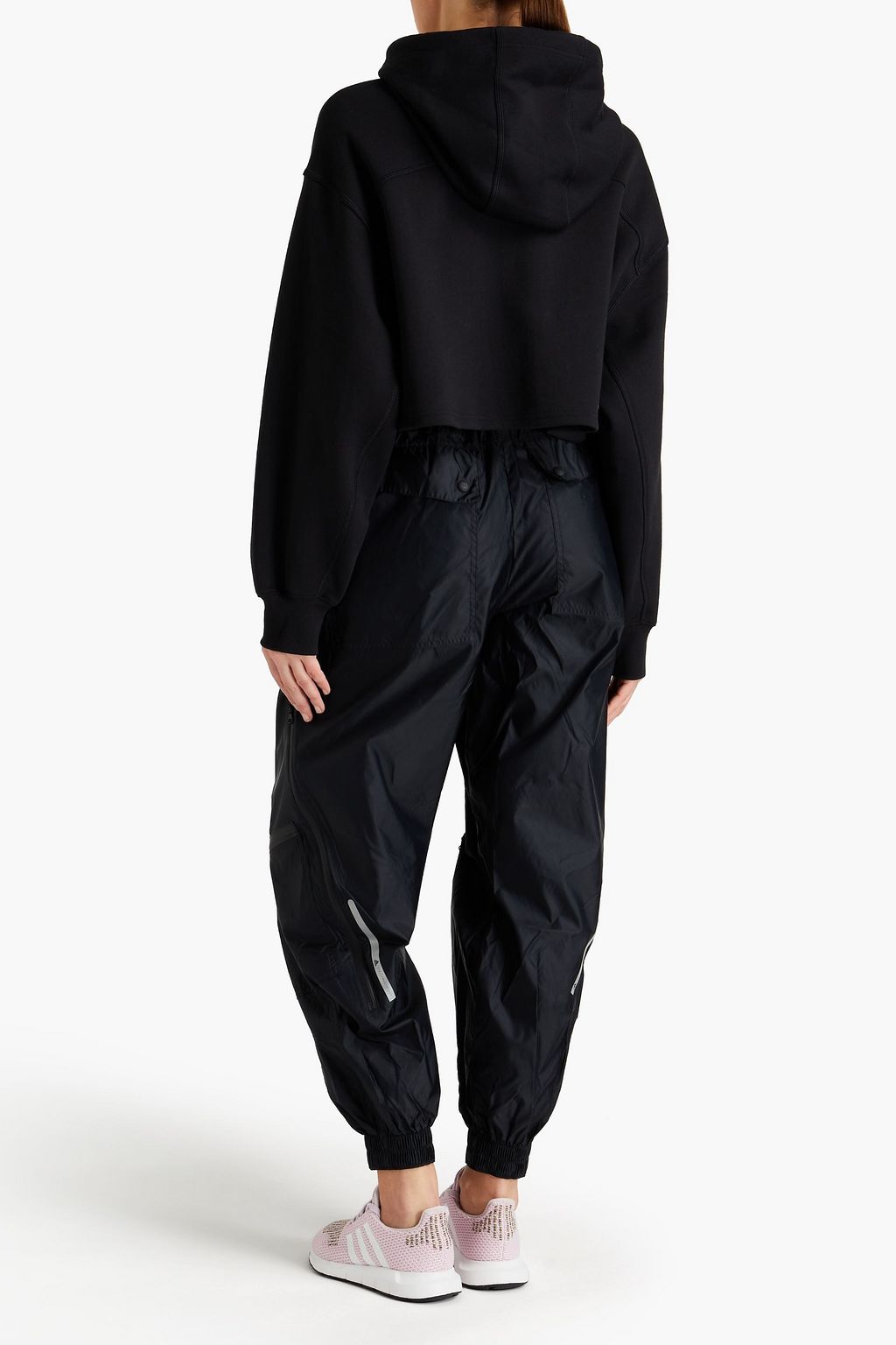 ADIDAS BY STELLA MCCARTNEY Cropped printed French cotton-blend terry hoodie
