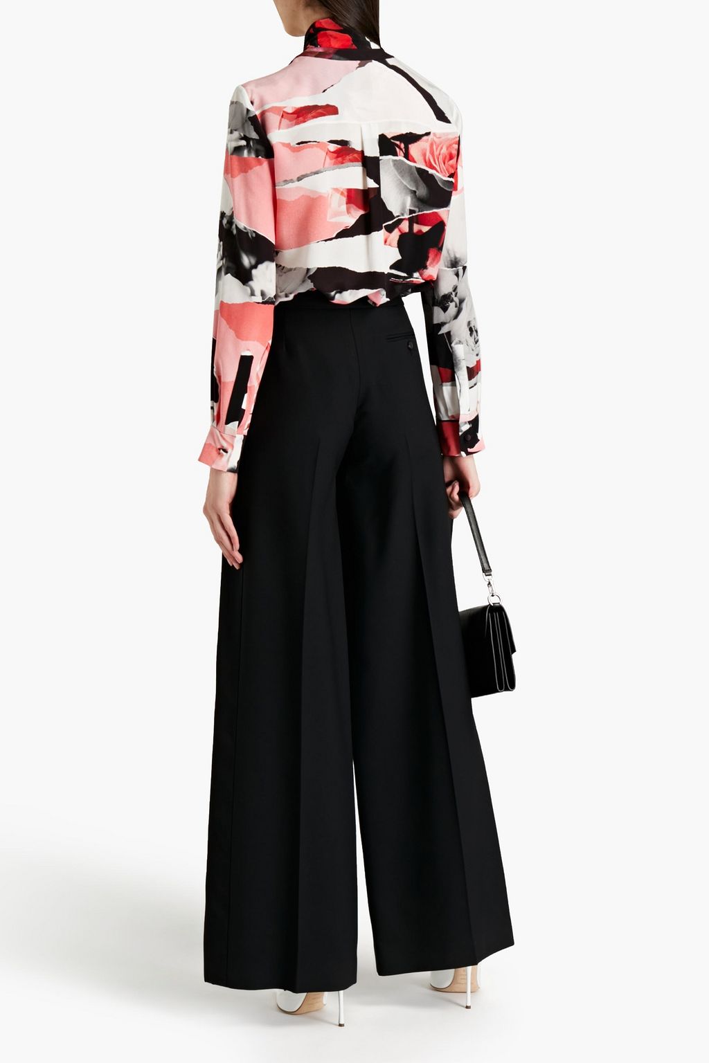 MCQUEEN Wool-blend flannel wide-leg pants