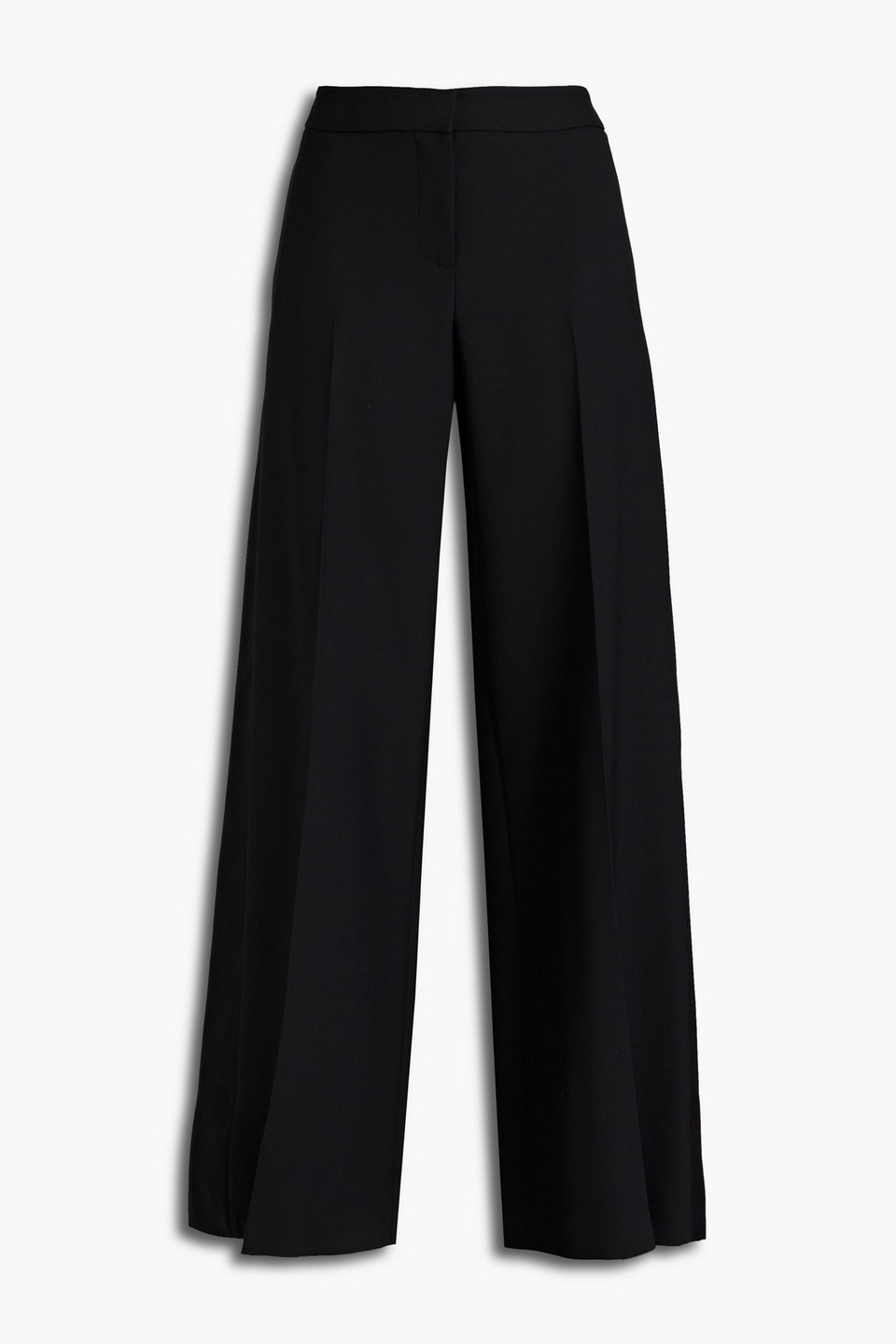 Alexander Mcqueen Wool-blend Flannel Wide-leg Pants In Black