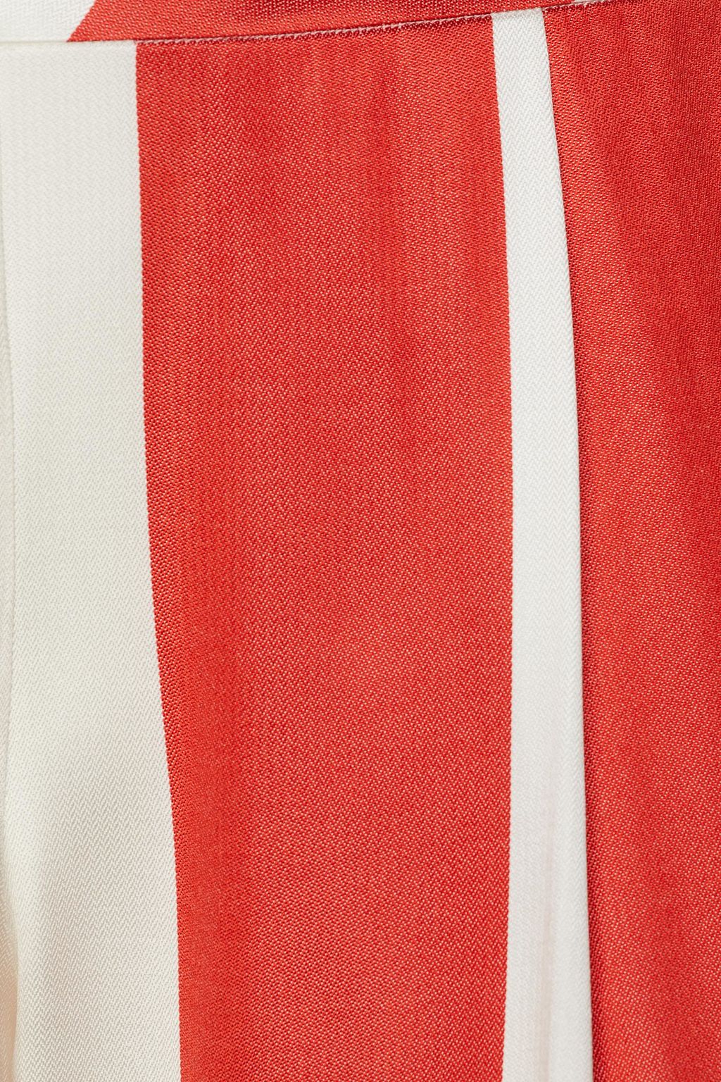 MICHELLE MASON Pleated striped satin-jacquard tapered pants