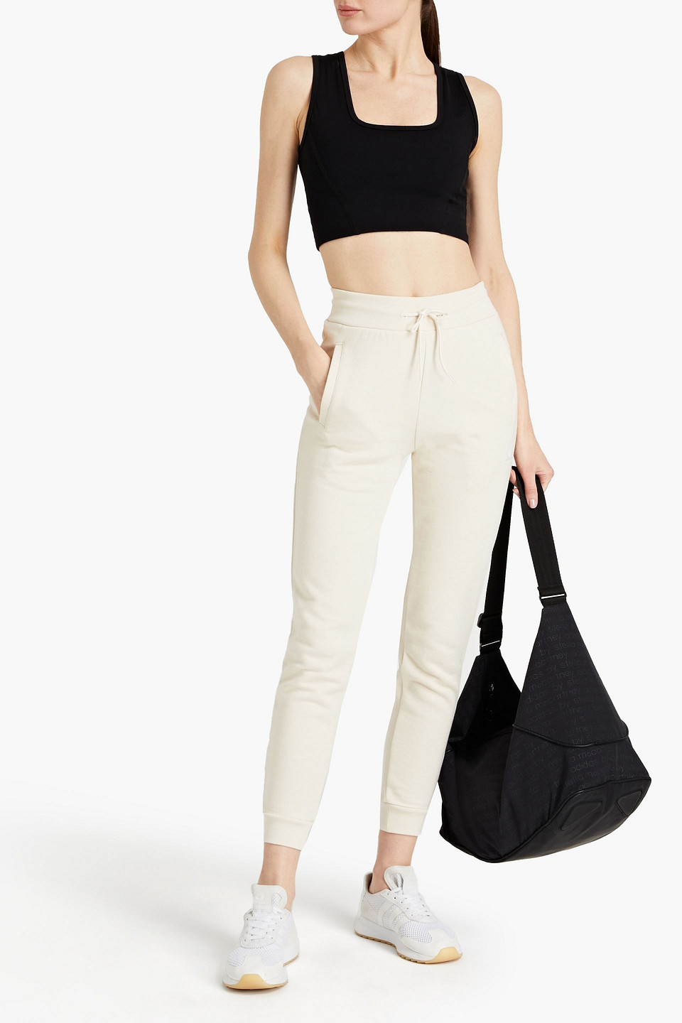 Adidas Originals Cotton-terry Track Trousers In Neutrals